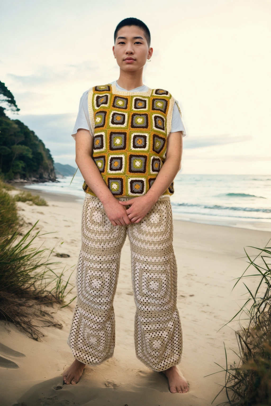 Sandstone Granny Square Pants
