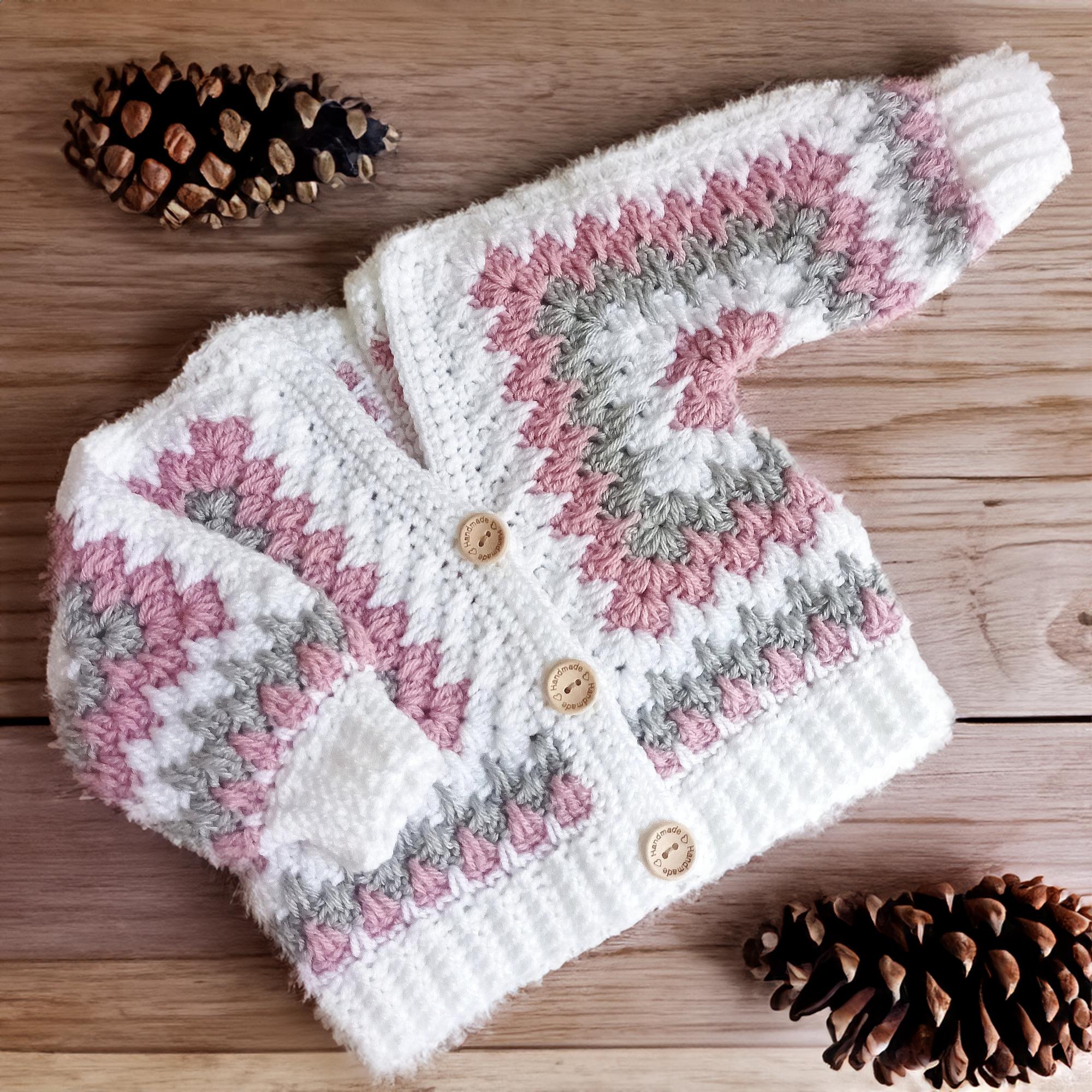 Whimsical Granny Stitch Baby Cardigan