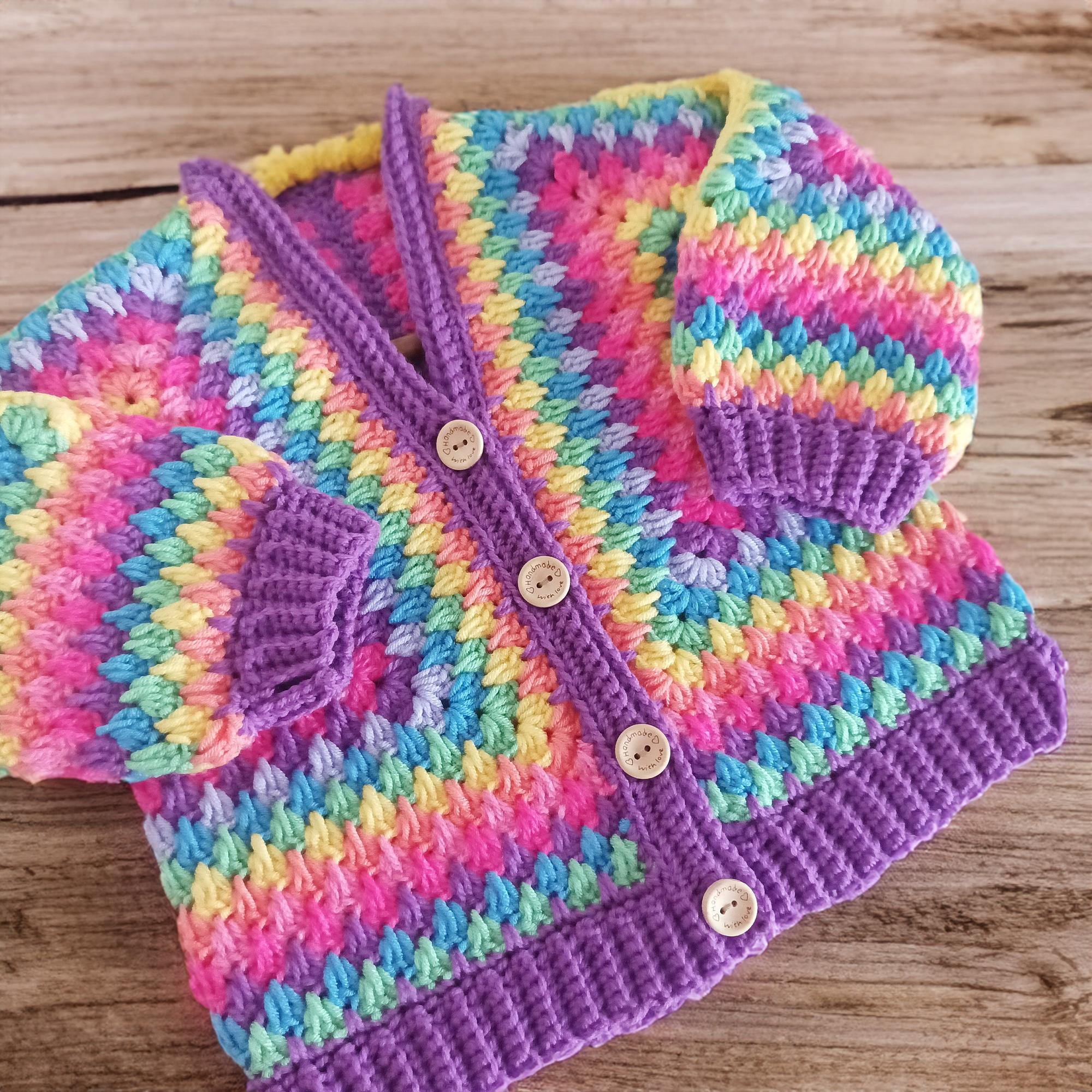 Whimsical Granny Stitch Baby Cardigan