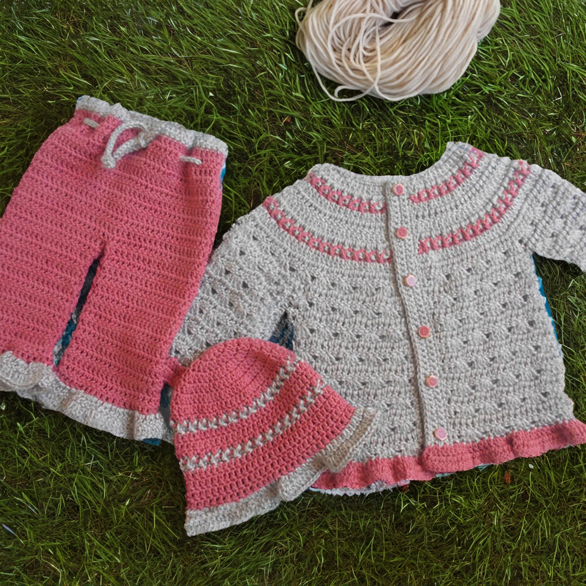 Vintage Ruffle Edge Buttoned Baby Cardigan