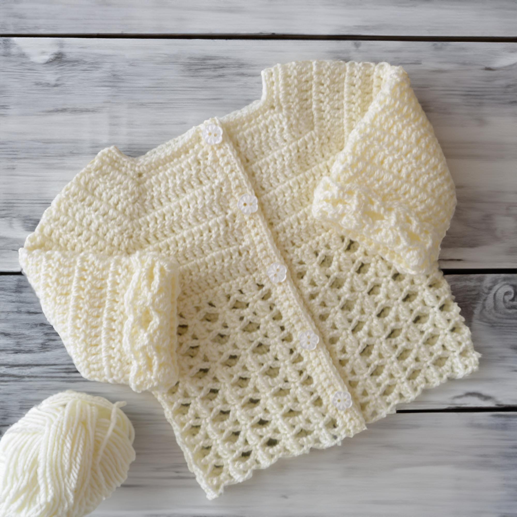 Sunshine Lace Buttoned Baby Cardigan