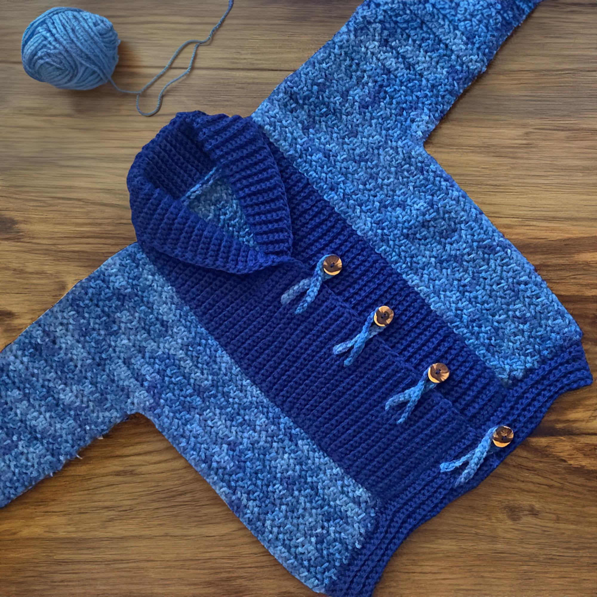 Rustic Charm Shawl Collar Buttoned Baby Cardigan