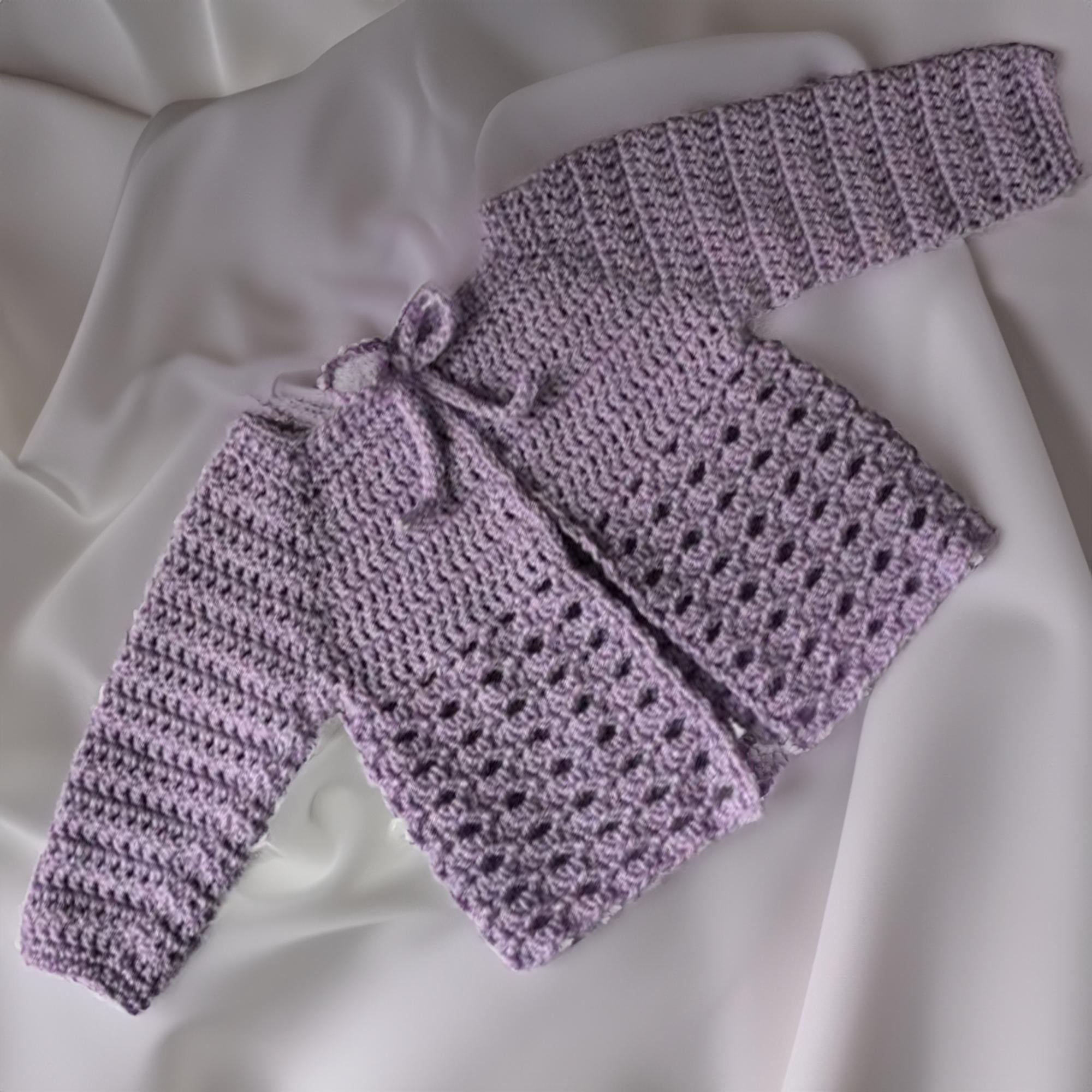 Plum Puff Lacey Baby Cardigan
