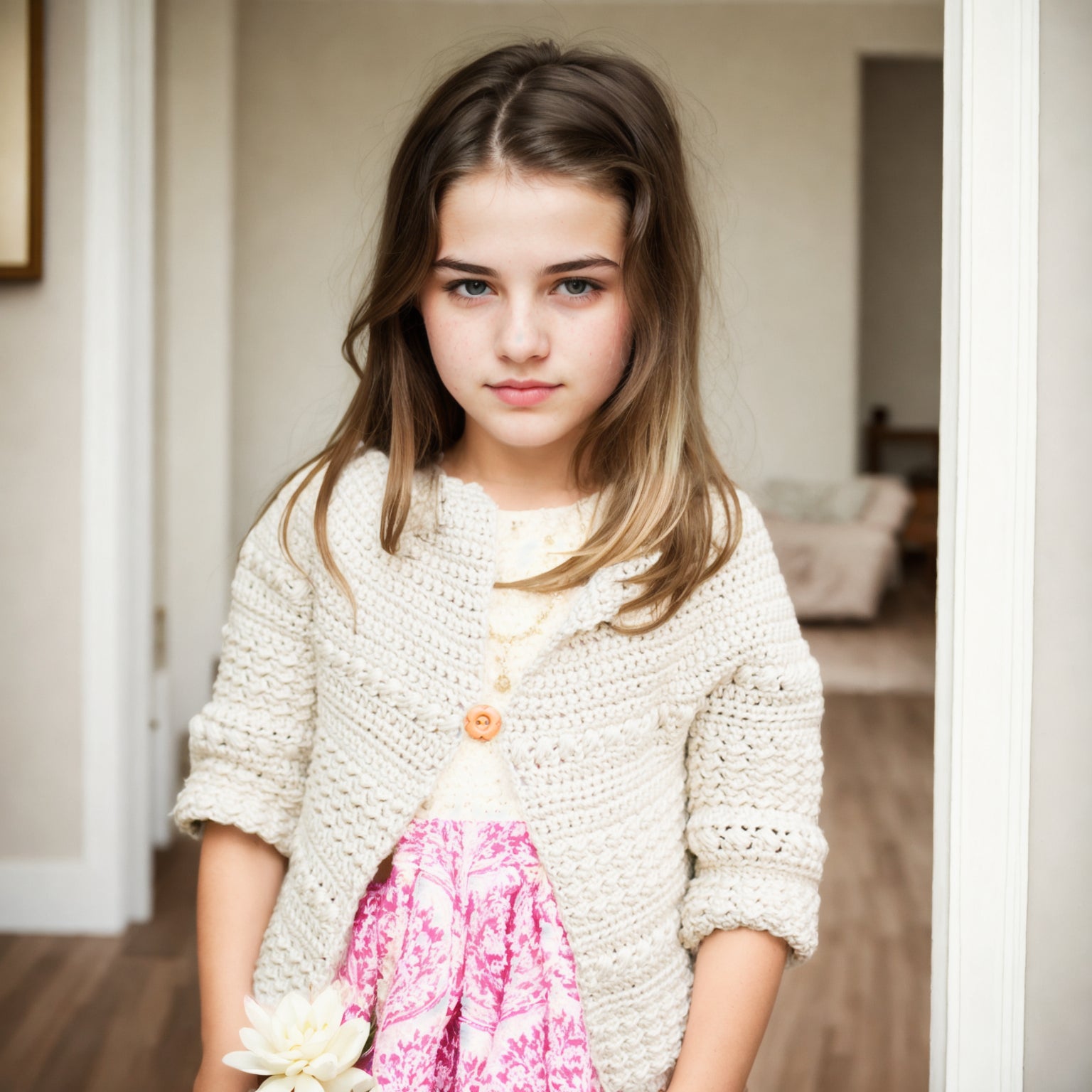 Garden Party Buttoned Baby Cardigan