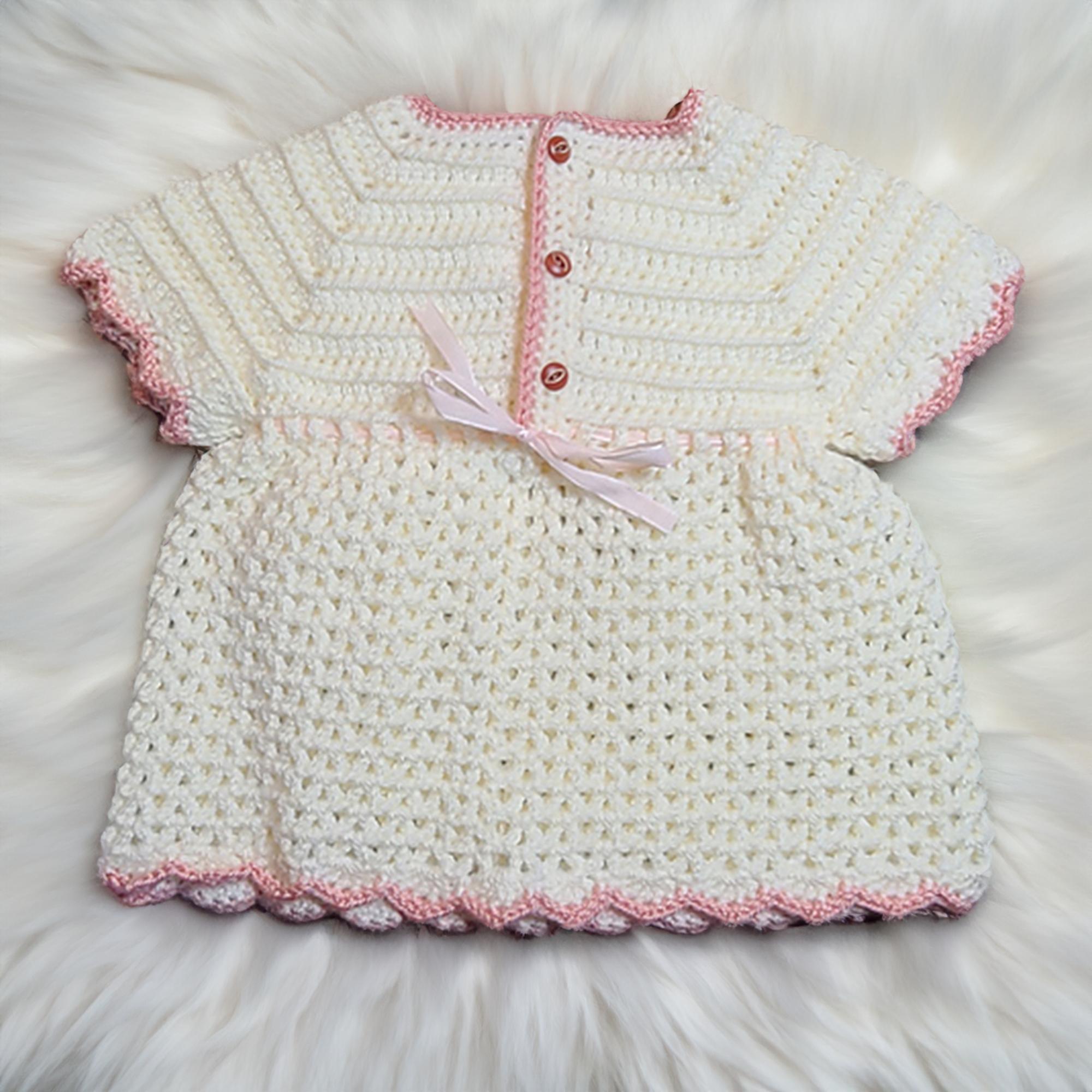 crochet newborn dress sets Hand-Knitted Red Baby Dress Set with Cap and Booties