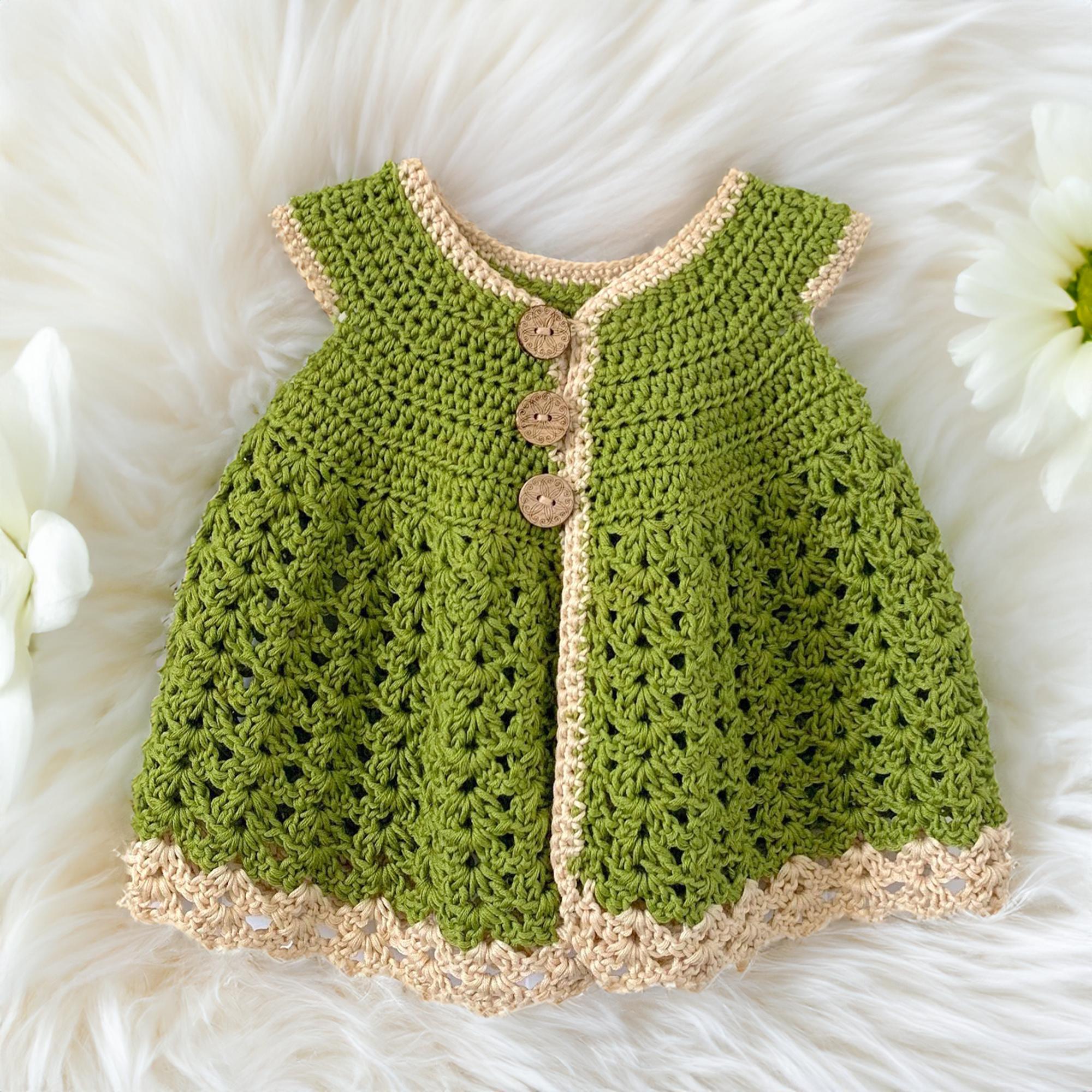 Peaches & Cream Bobble Stitch Baby/Kids Dress