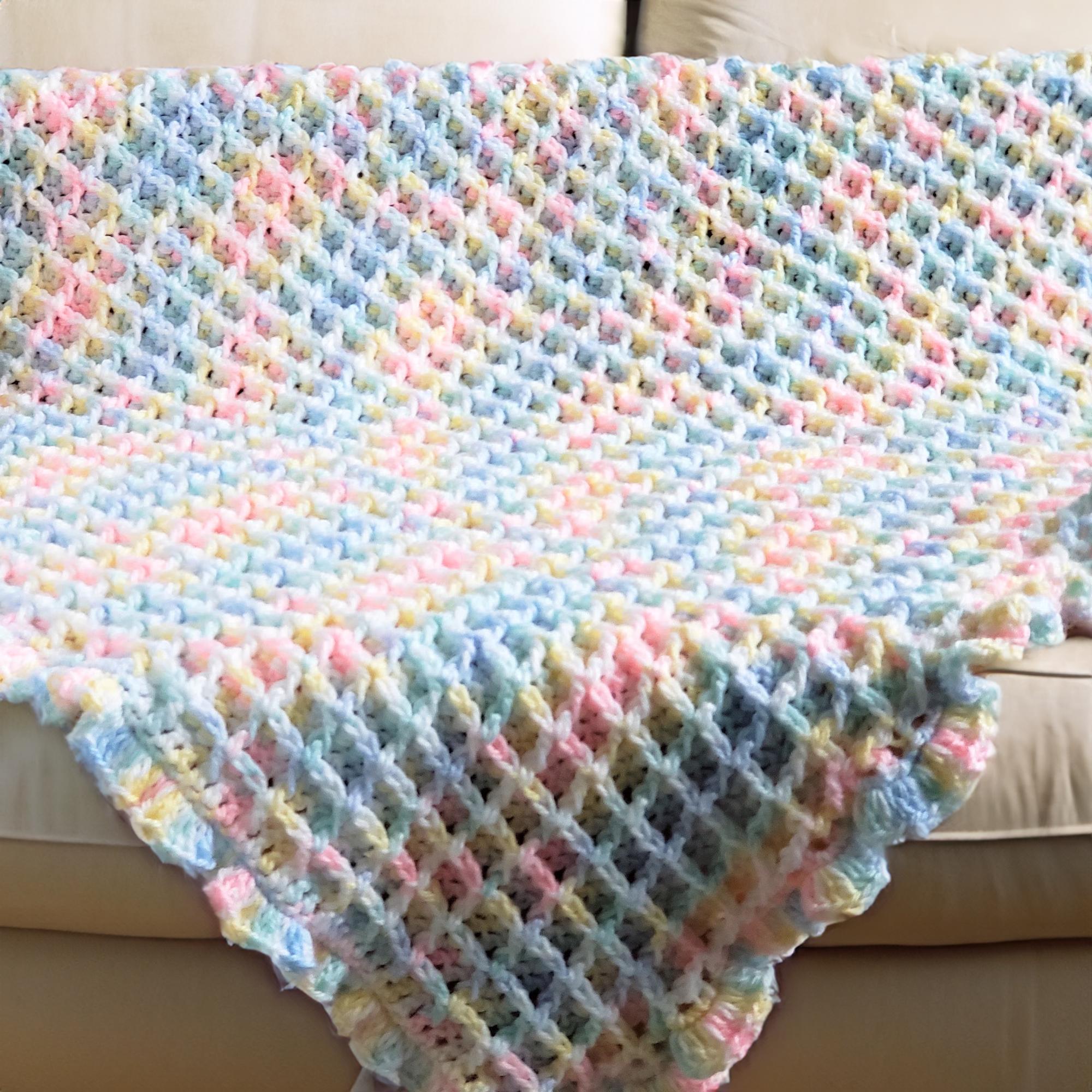 Pastel Rainbow Ruffle Blanket