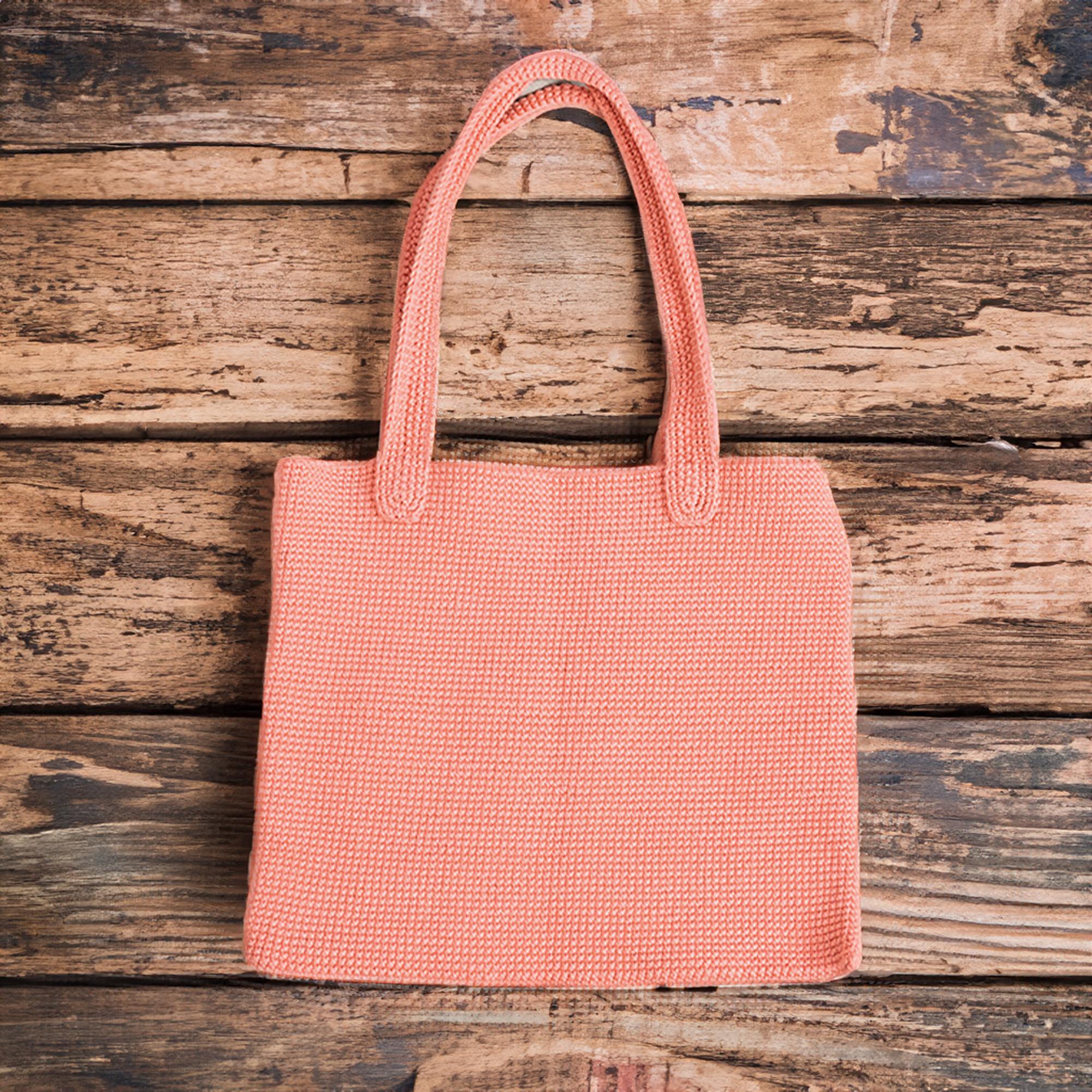 Peachy Close Knit Tote Bag