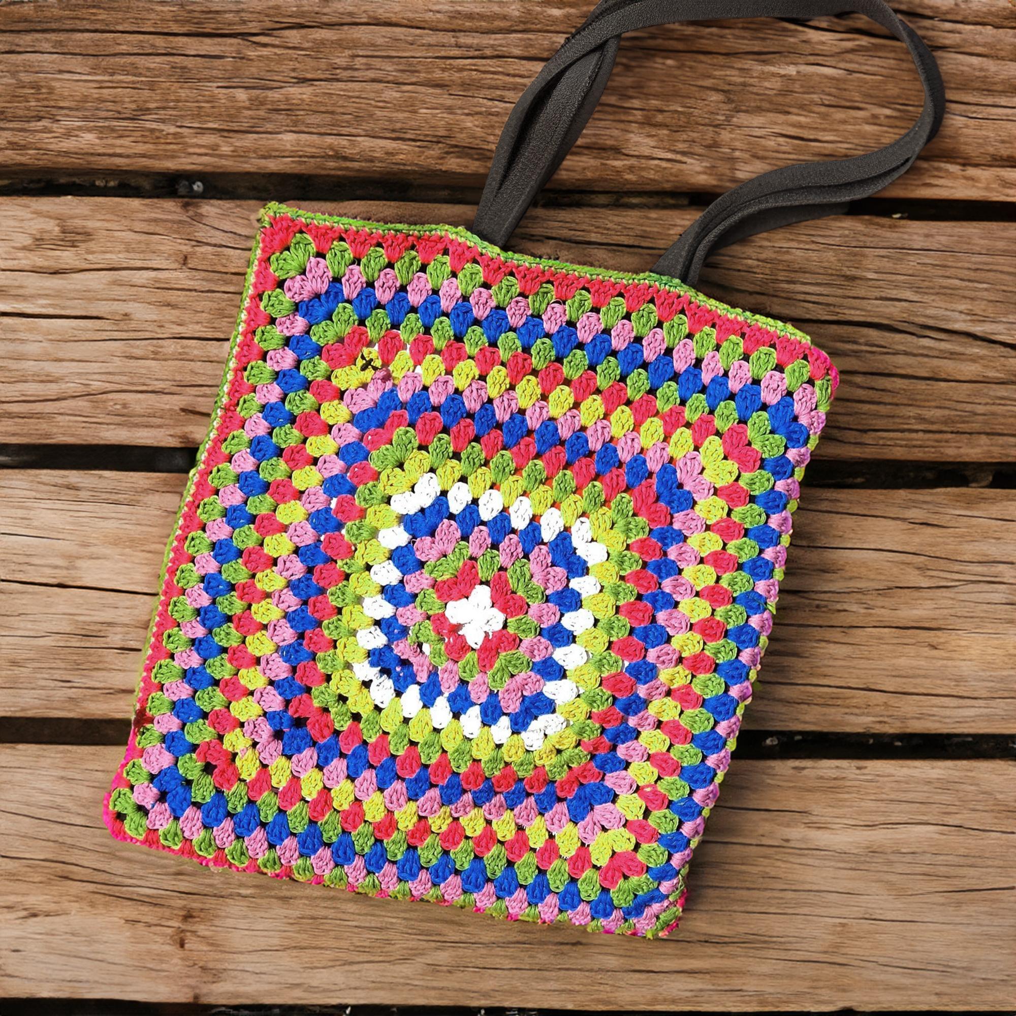 Kaleidoscope Granny Square Tote Bag