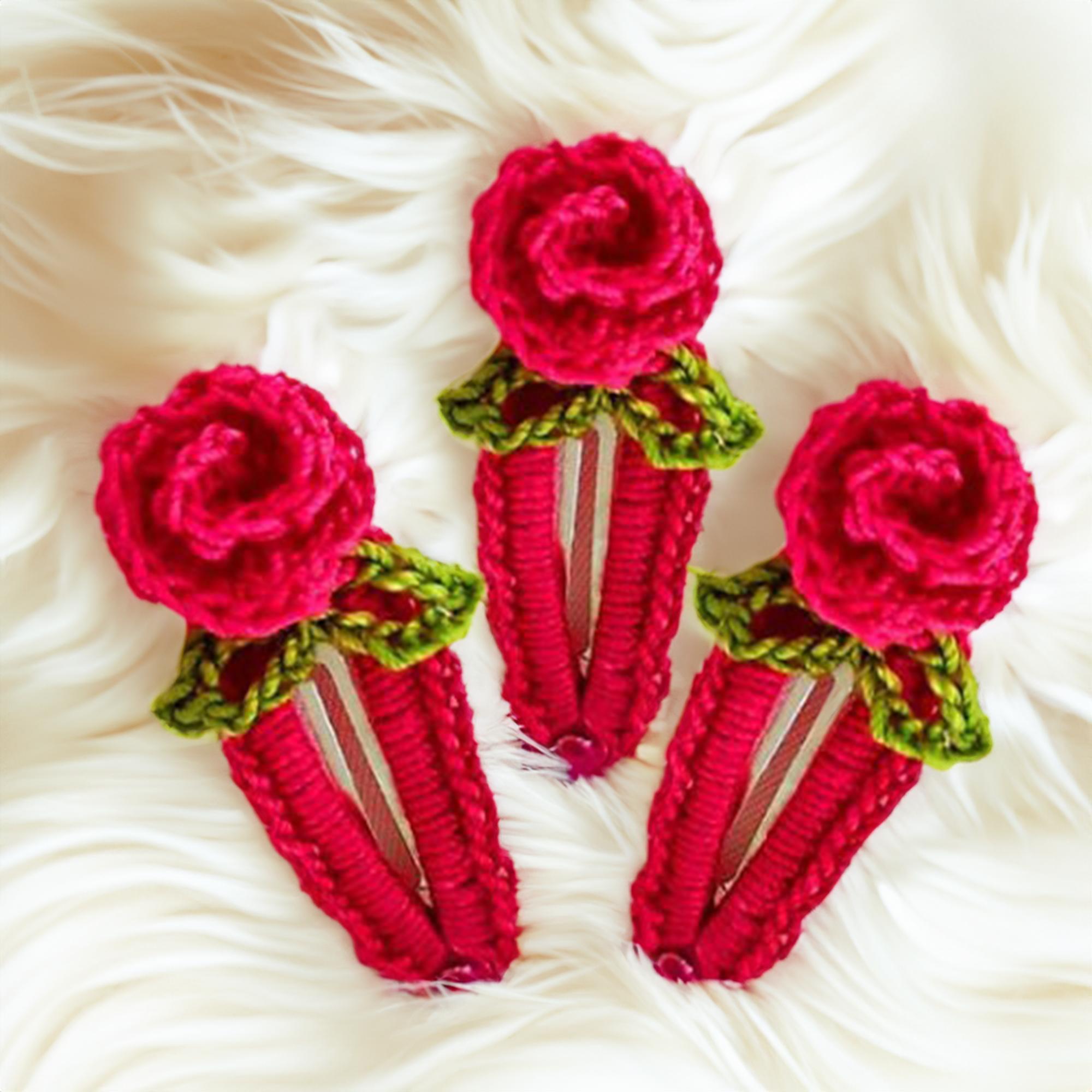 Rose Bloom Hair Clips