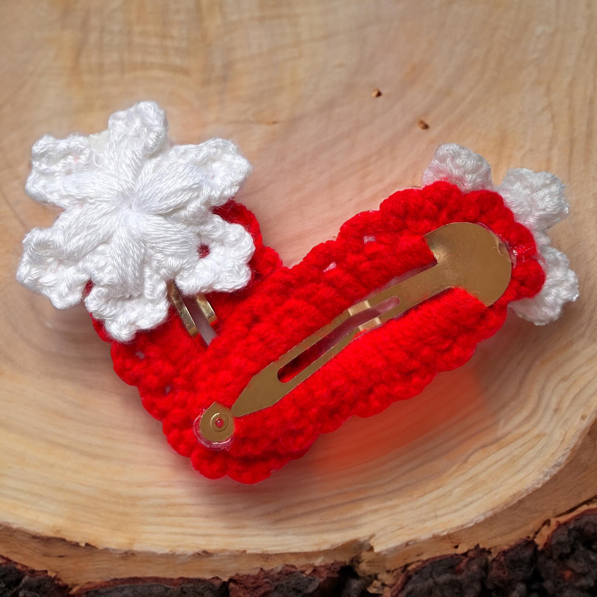 Festive Poinsettia Hair Clips