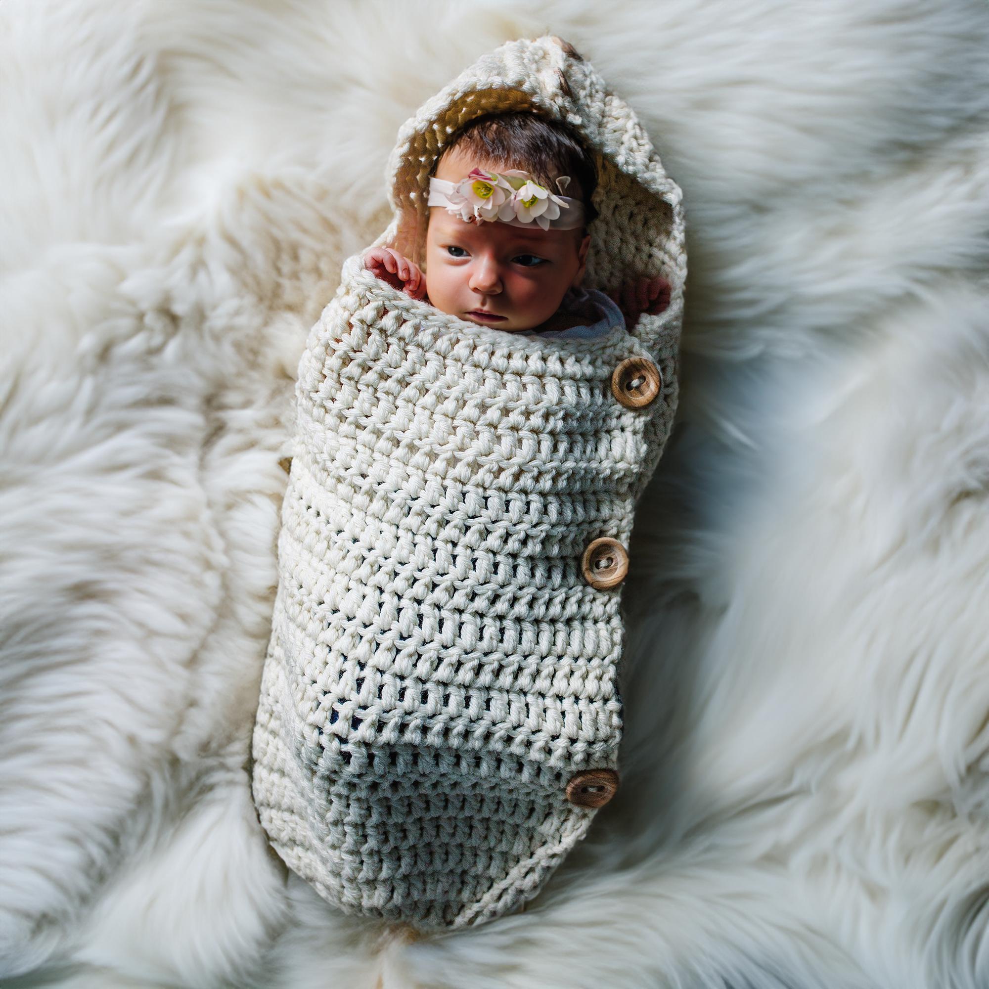 Buttoned Babe Baby Swaddle MON CROCHET