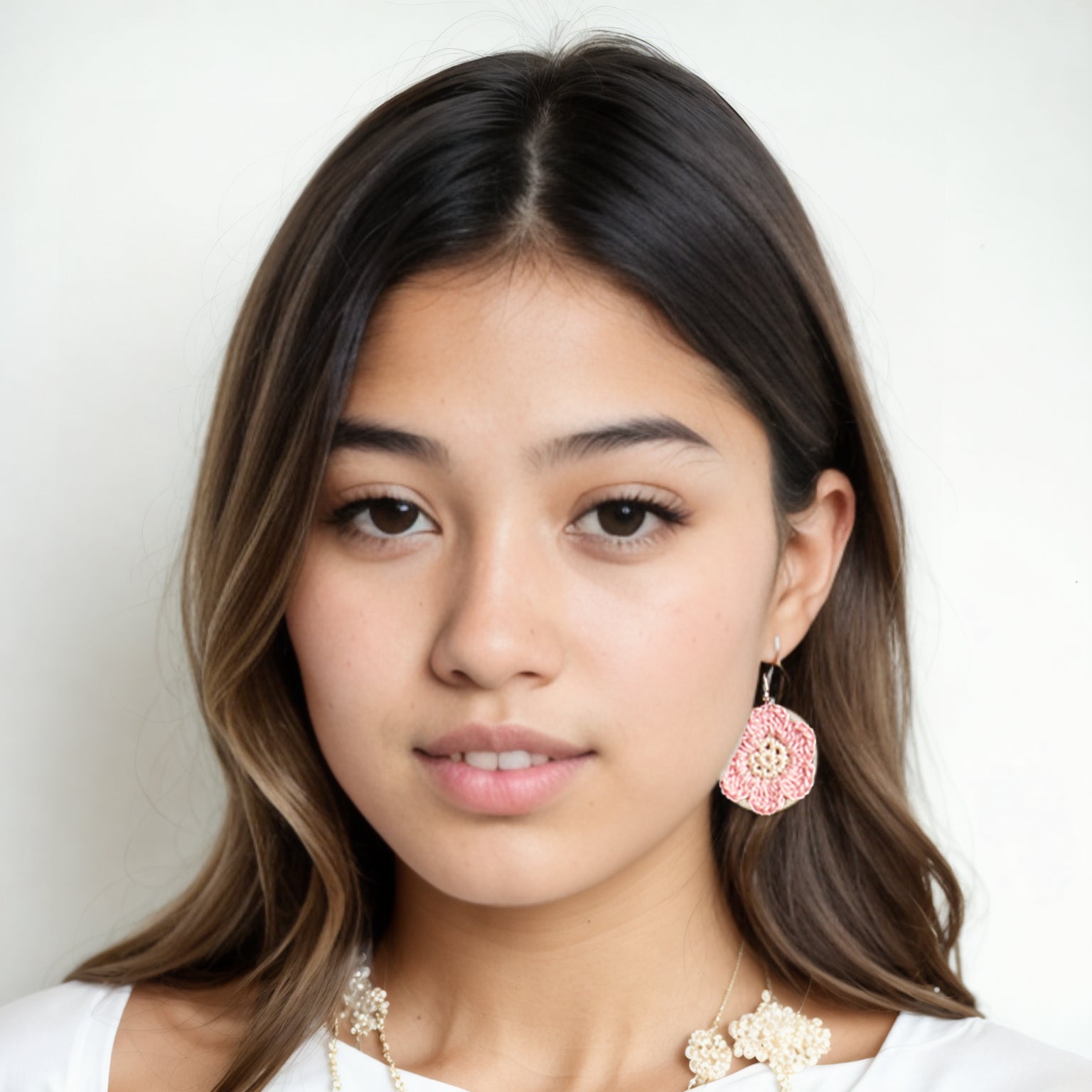 Pink Petals Necklace & Earrings