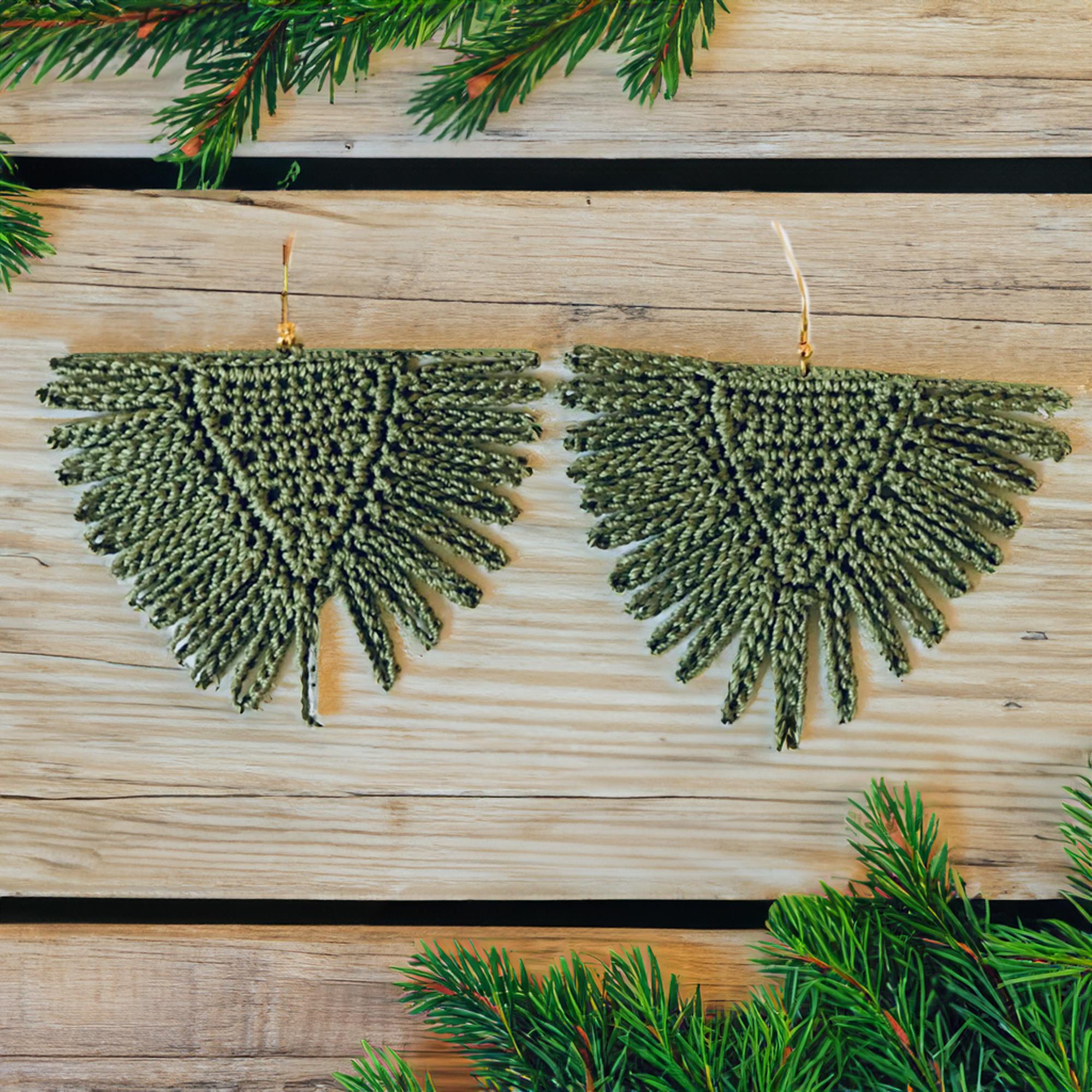 Emerald Fringe Fan Earrings