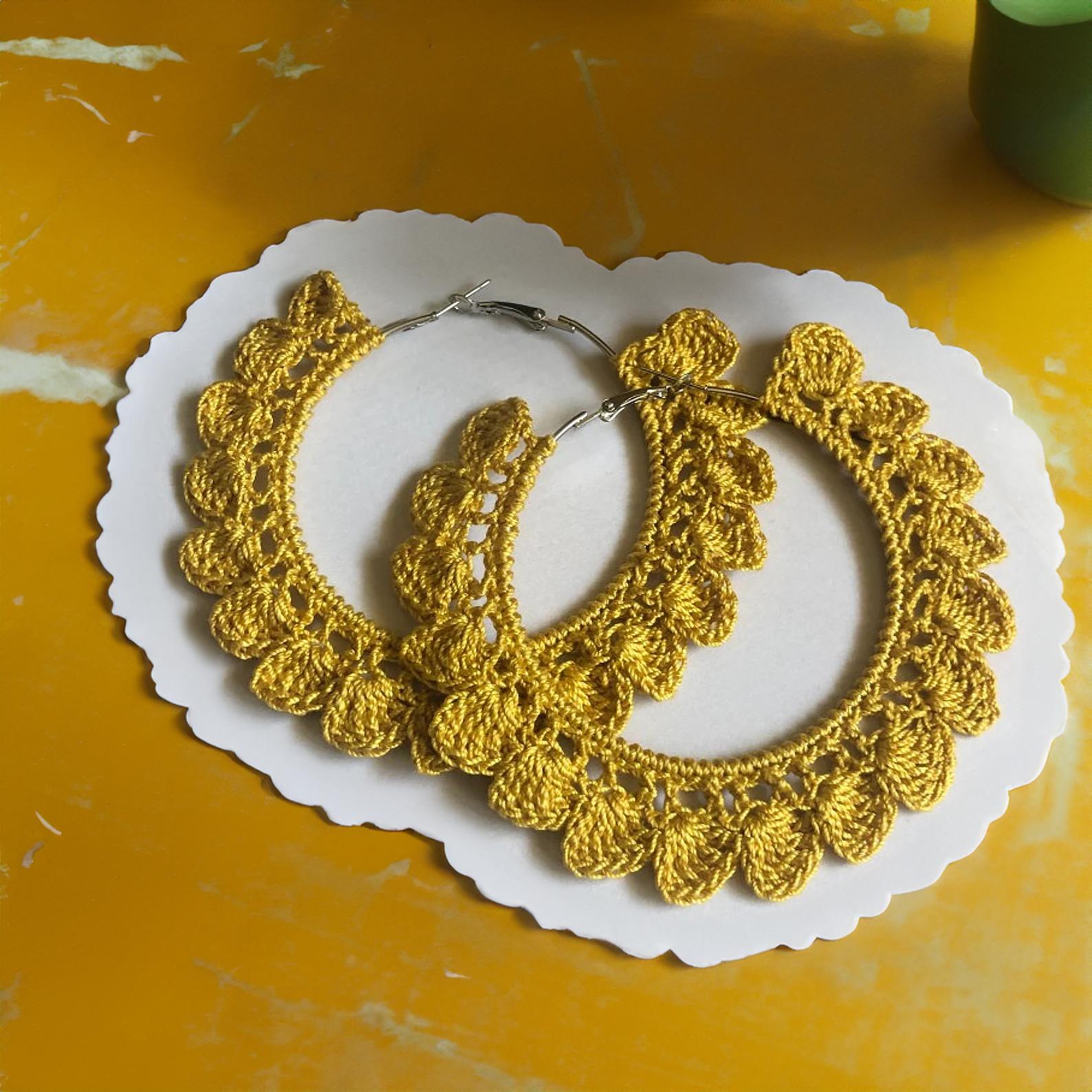 Golden Leaf Hoop Earrings