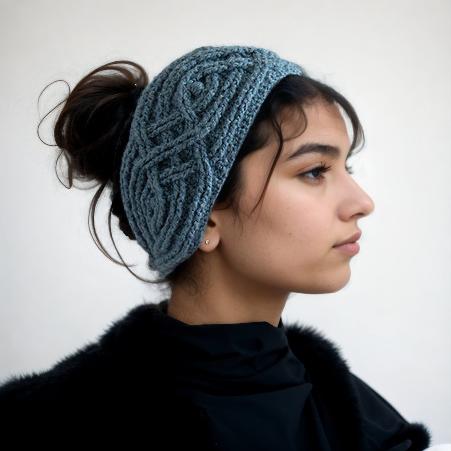Aqua Braided Cable Headband