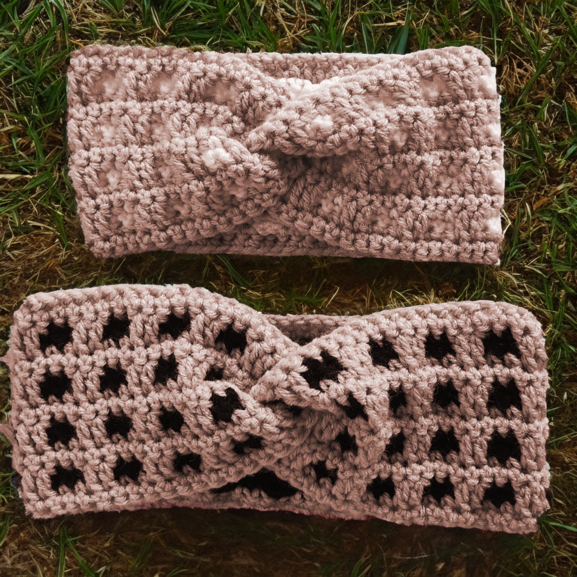 Beige Black Twisted Headband