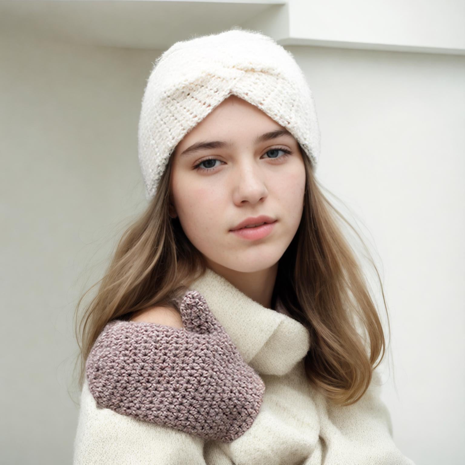 Ivory Winter Twist Headband
