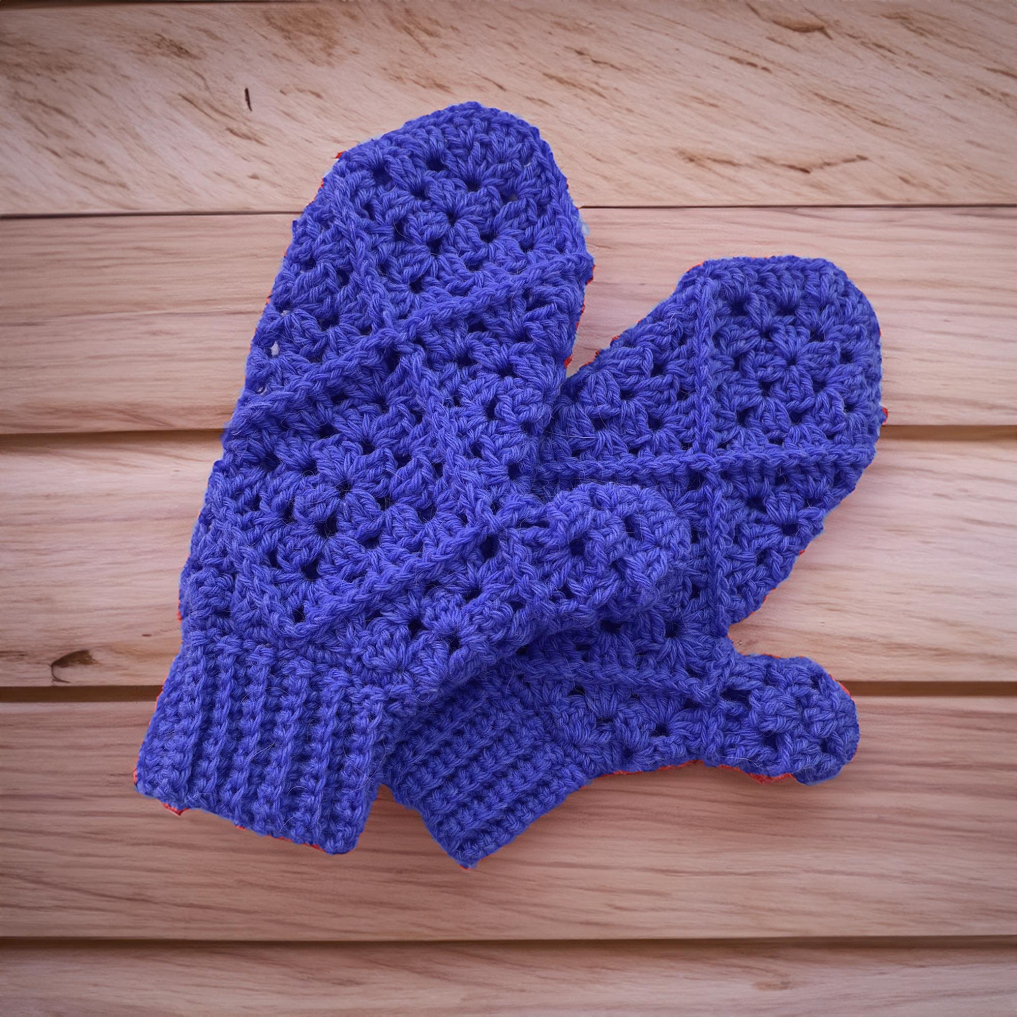 Grape Square Stitch Mittens