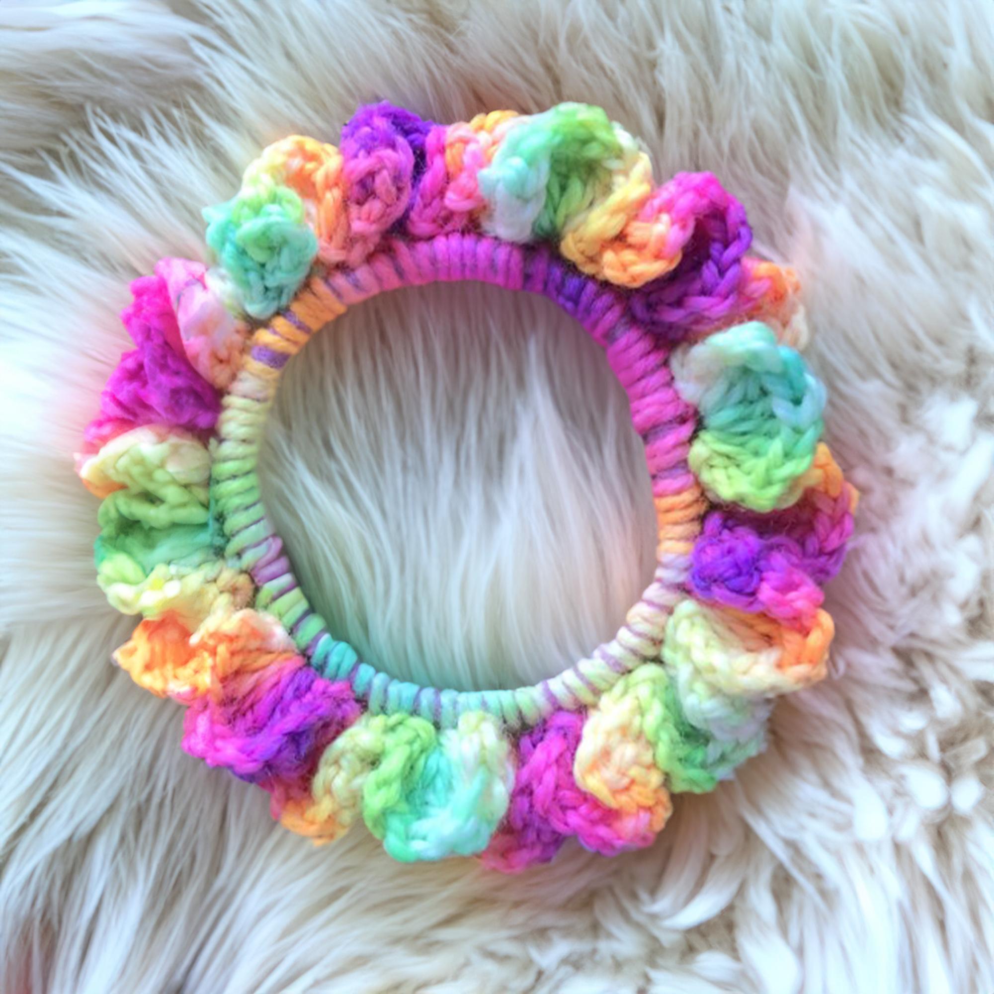 Patchwork Yarn Scrunchie