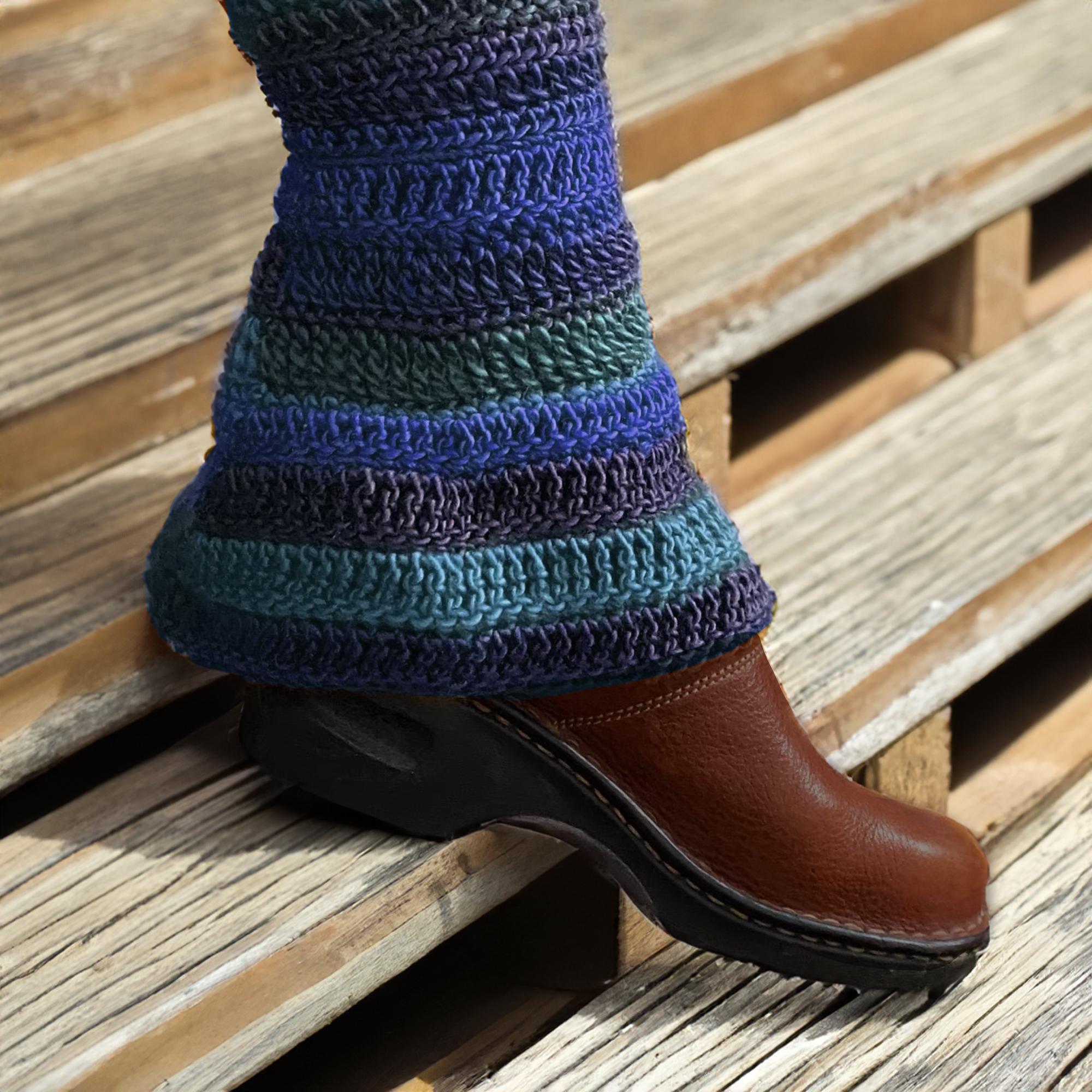 Autumn Stripes Flare Leg Warmers