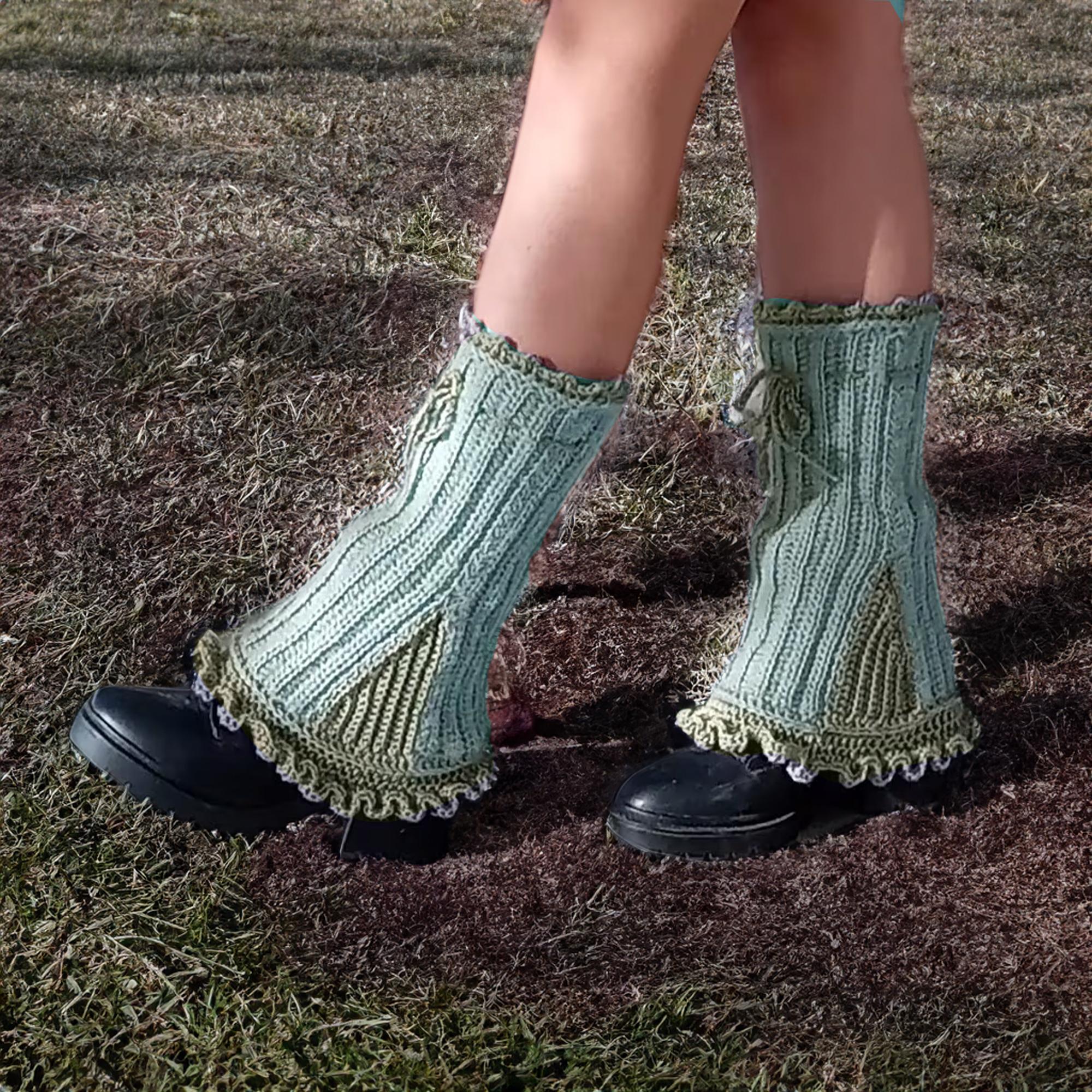 Latte Ribbed Ruffle Leg Warmers