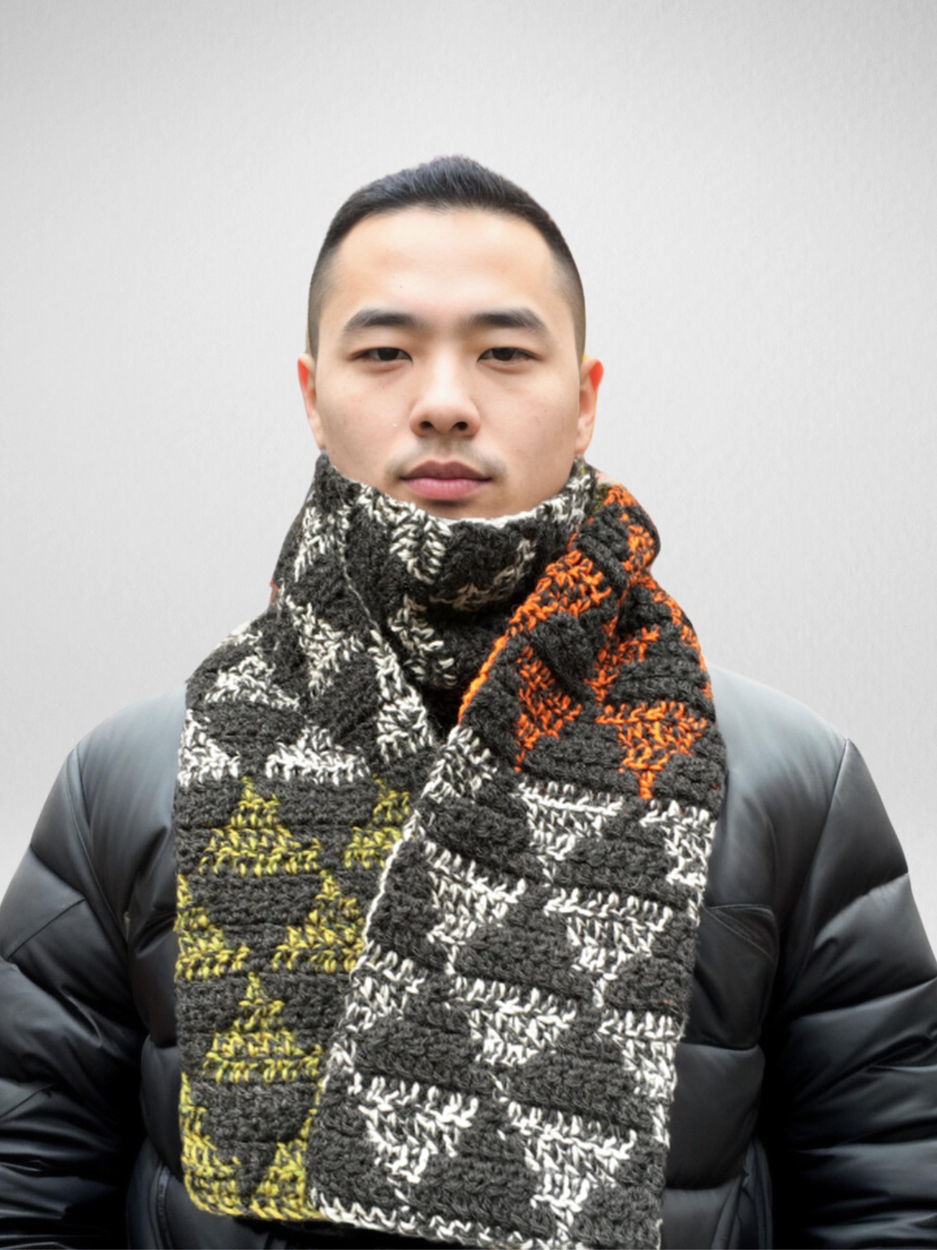 Checkerboard Cascade Scarf