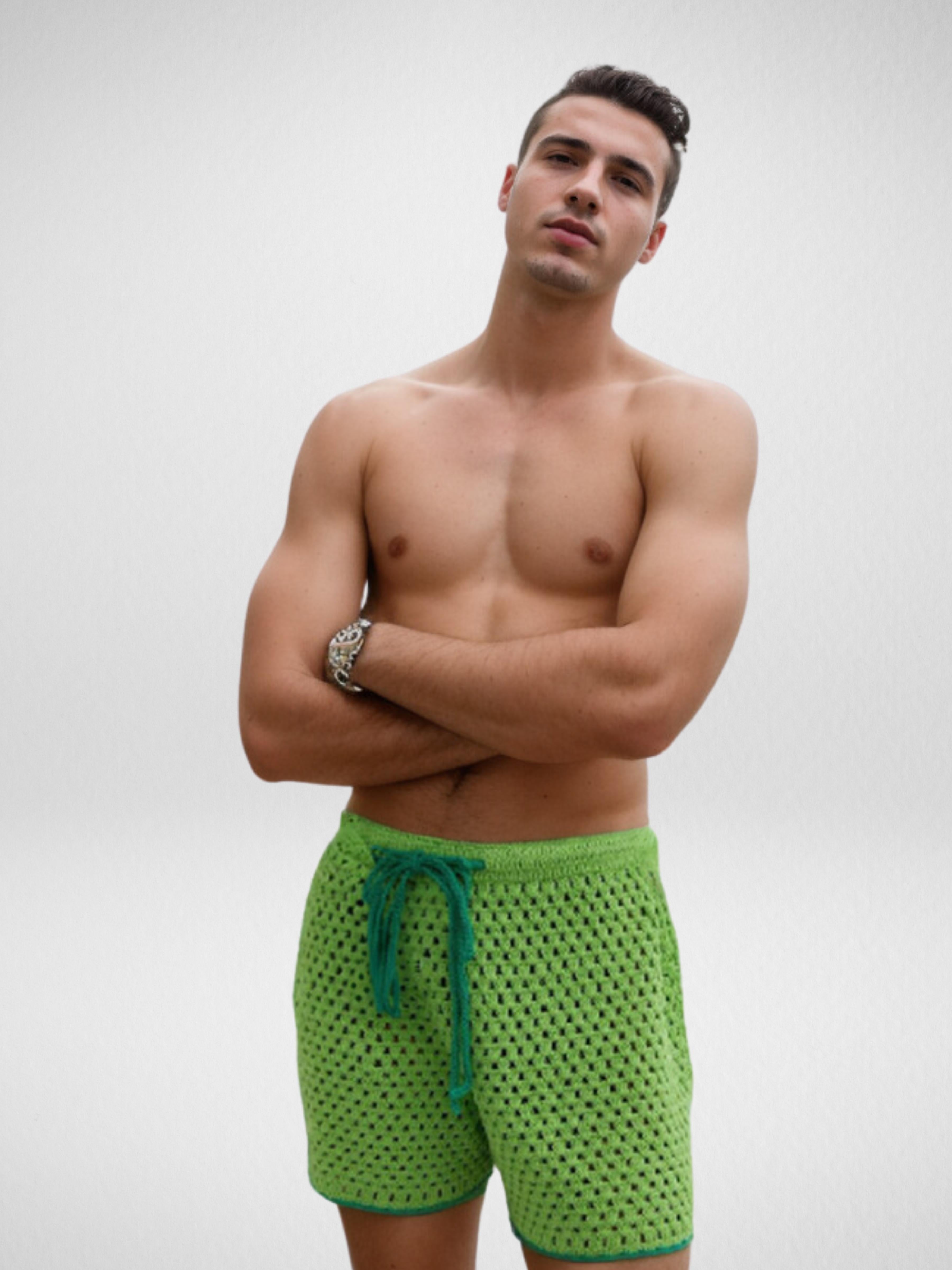 Peppy Lime Mesh Shorts