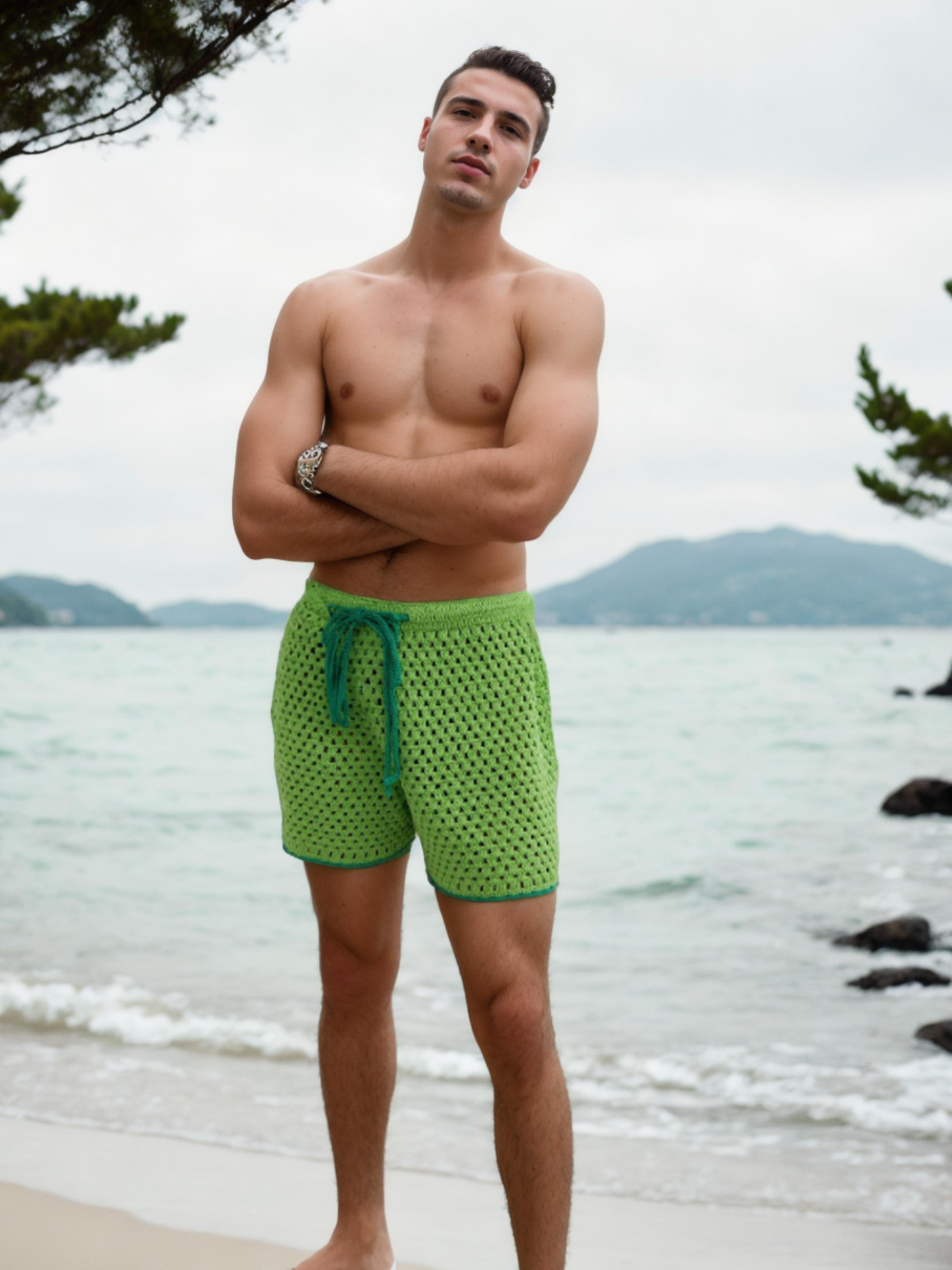 Peppy Lime Mesh Shorts