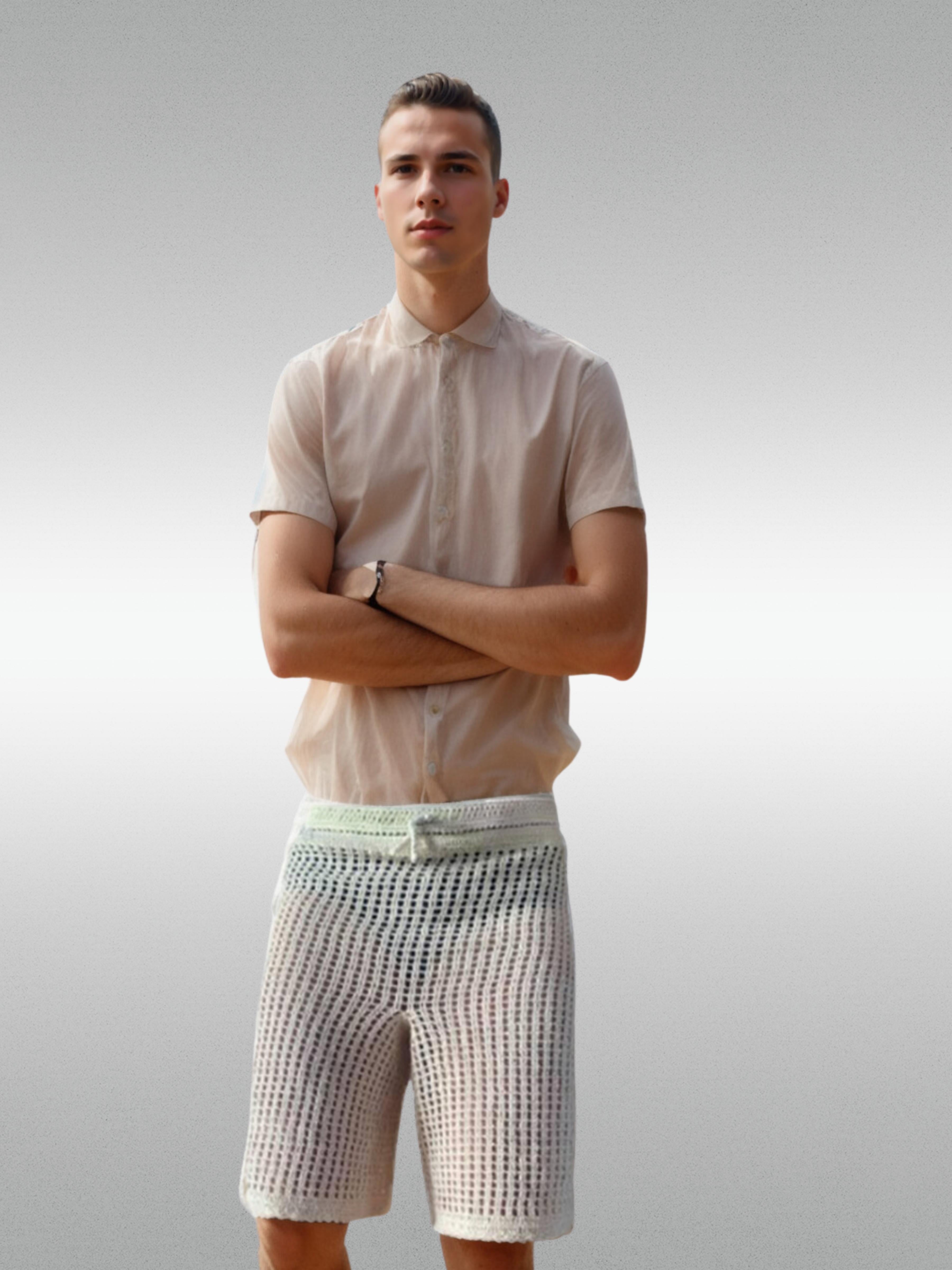 Ivory Mesh Shorts