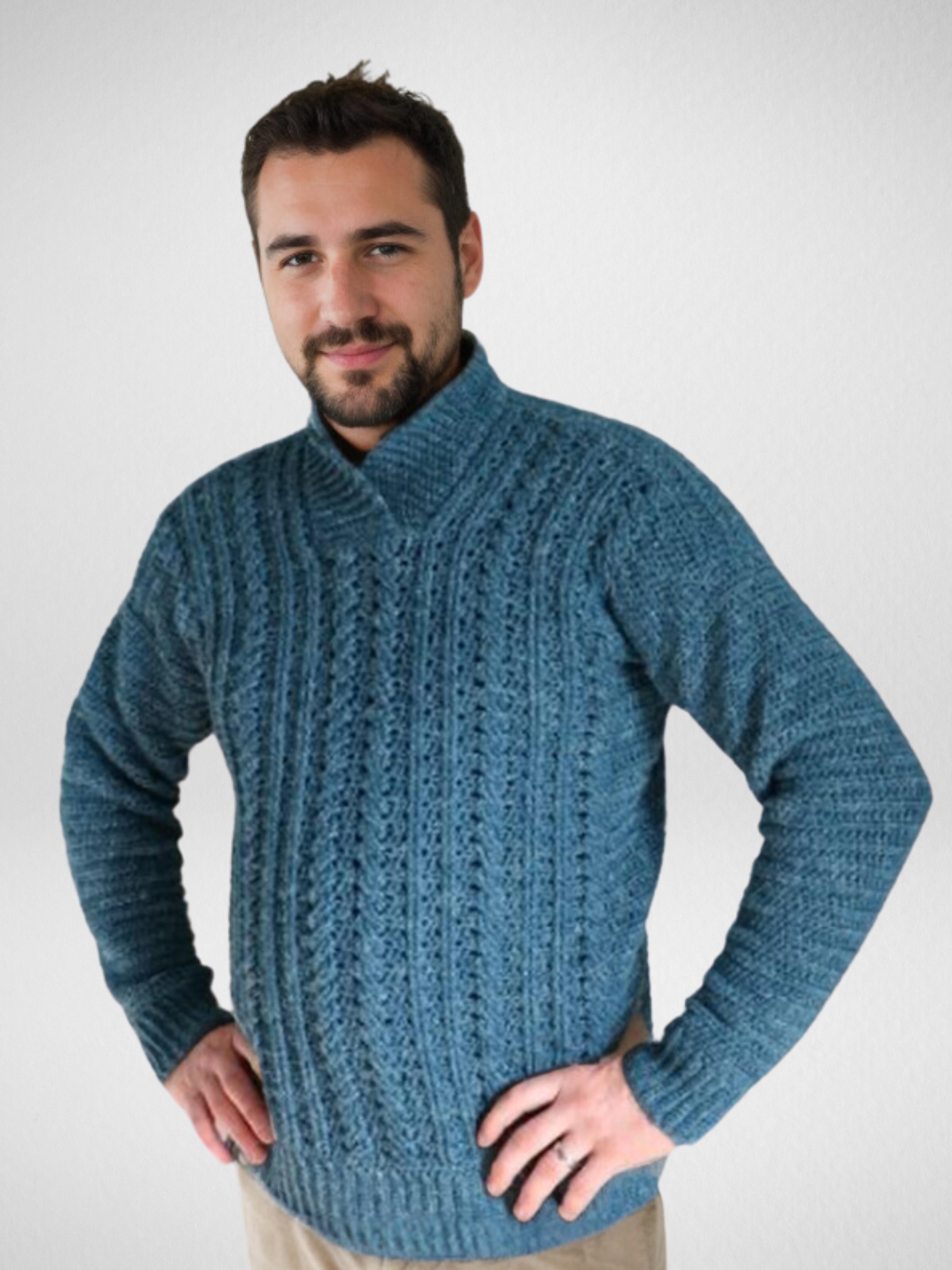 Handmade crochet Cerulean Cabled Sweater by Mon Crochet