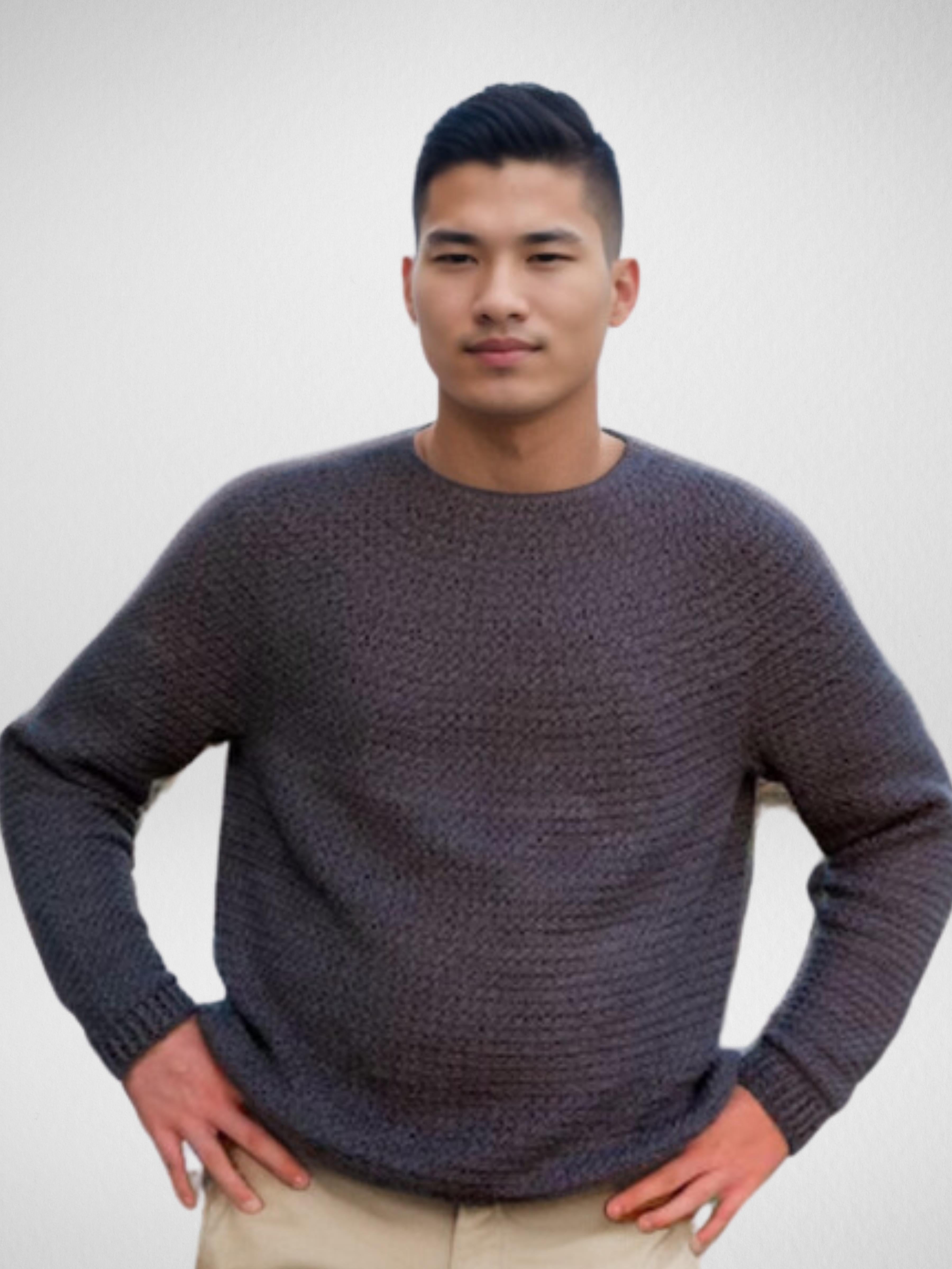 Handmade crochet Slate Stitch Sweater by Mon Crochet