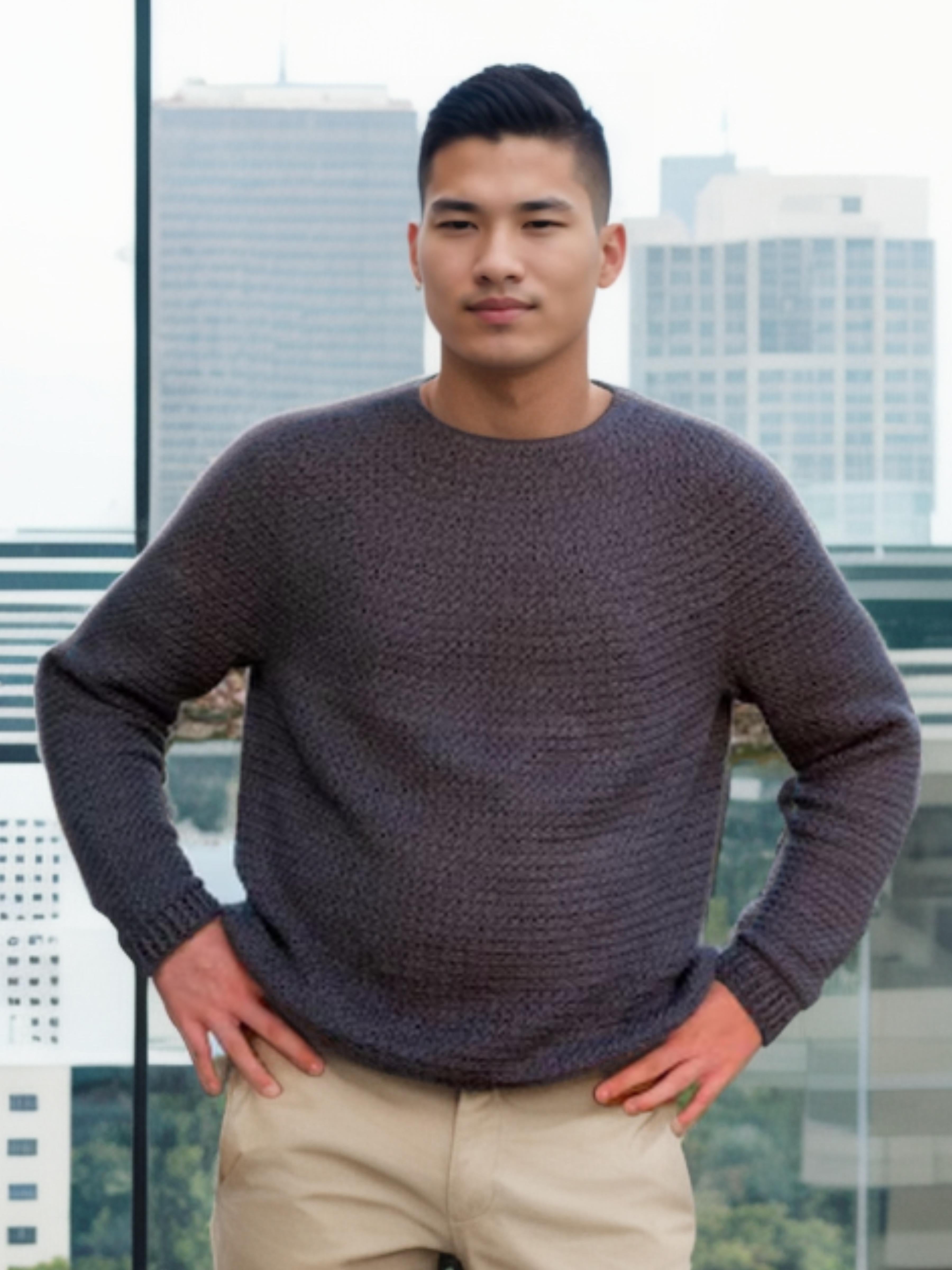 Handmade crochet Slate Stitch Sweater by Mon Crochet