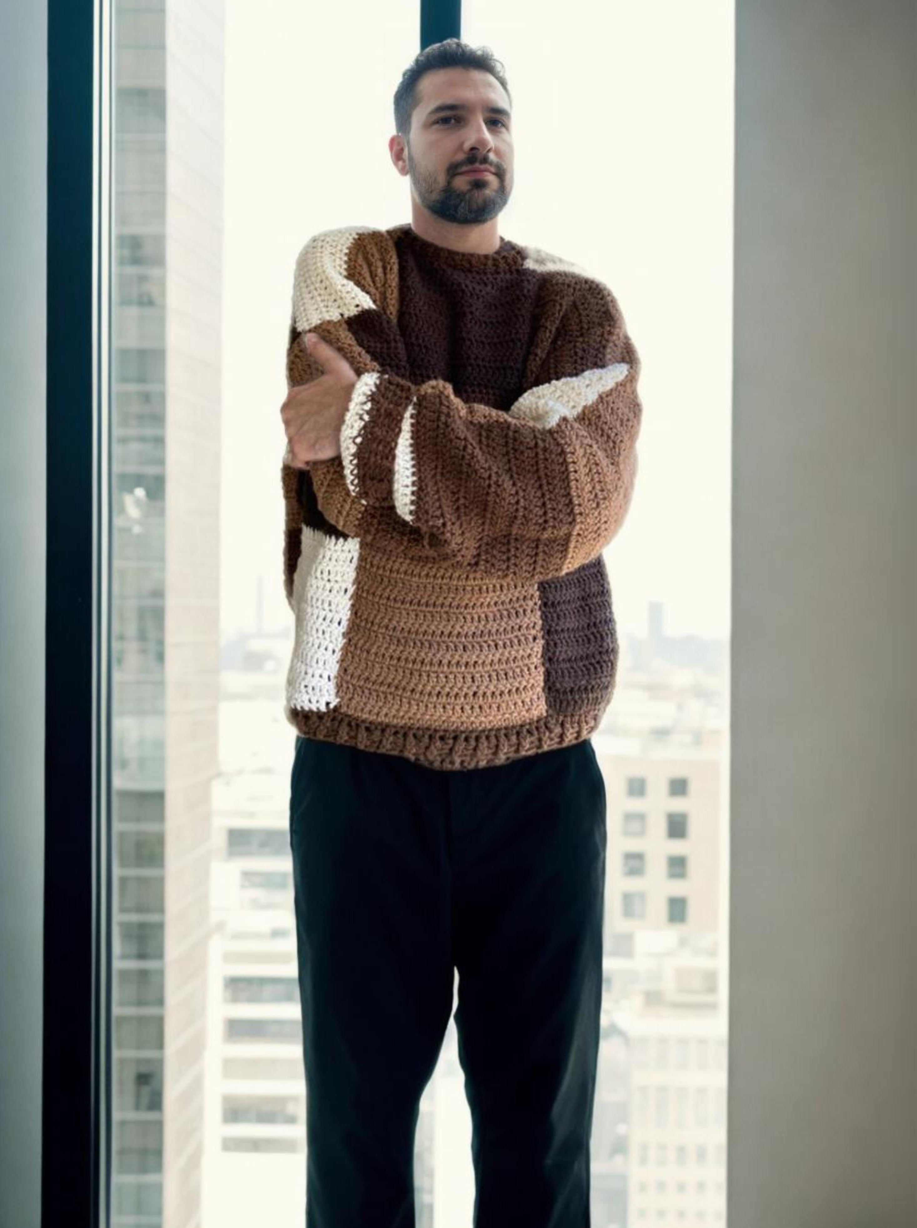 Handmade crochet Earthy Blocks Sweater by Mon Crochet
