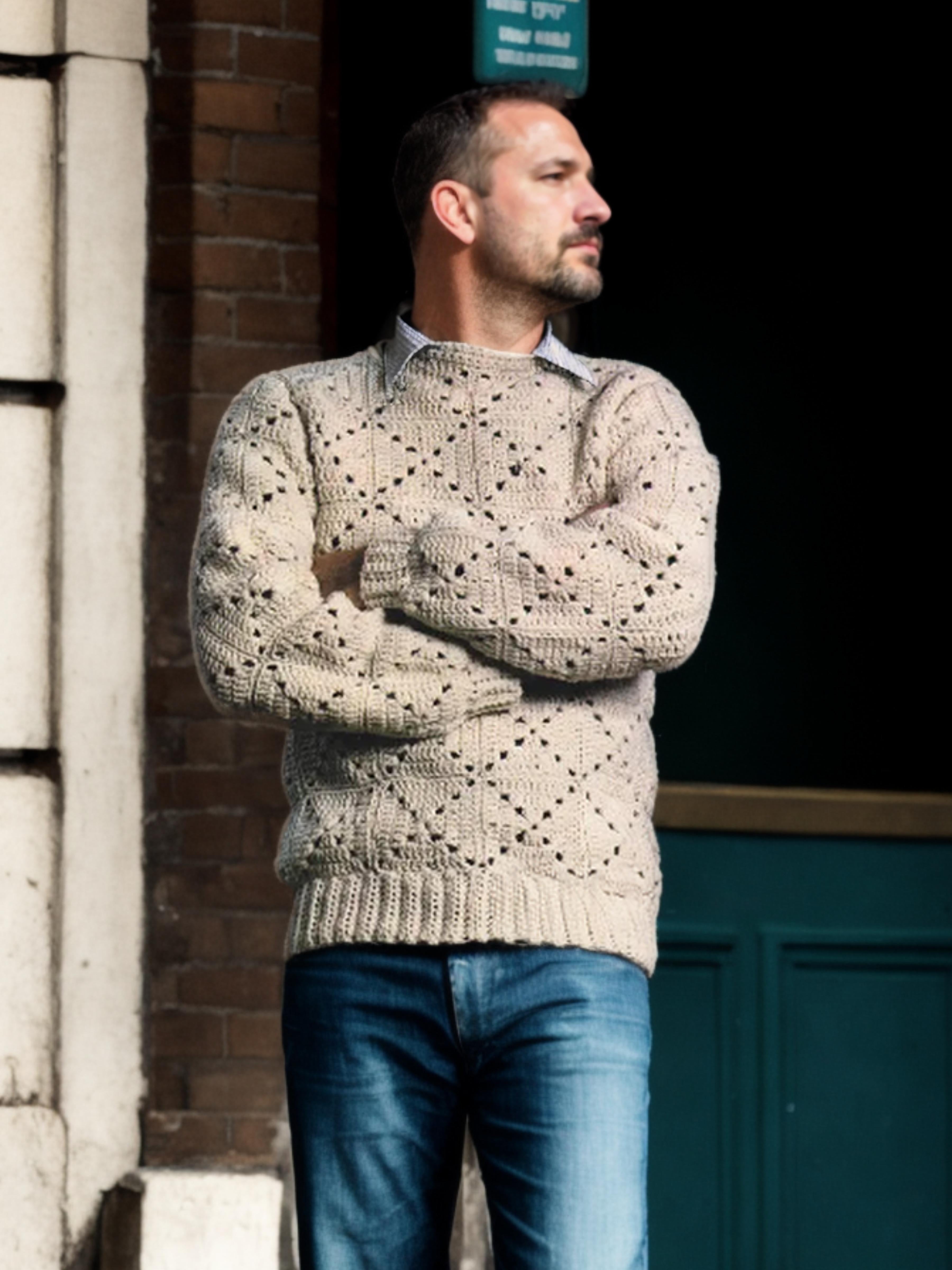 Handmade crochet Cozy Aran Winter Sweater by Mon Crochet