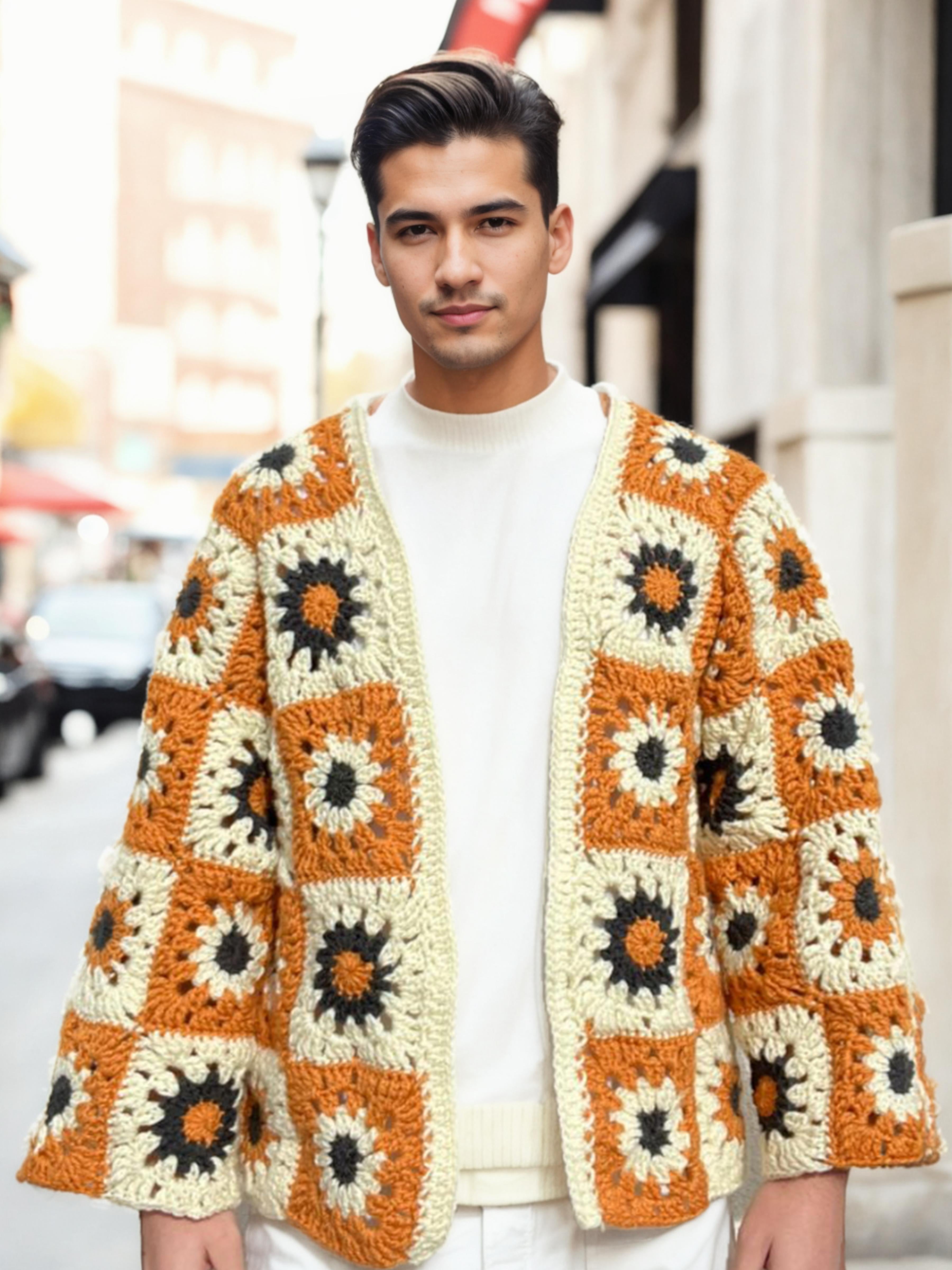 Handmade crochet Harvest Flower Patch Cardigan by Mon Crochet