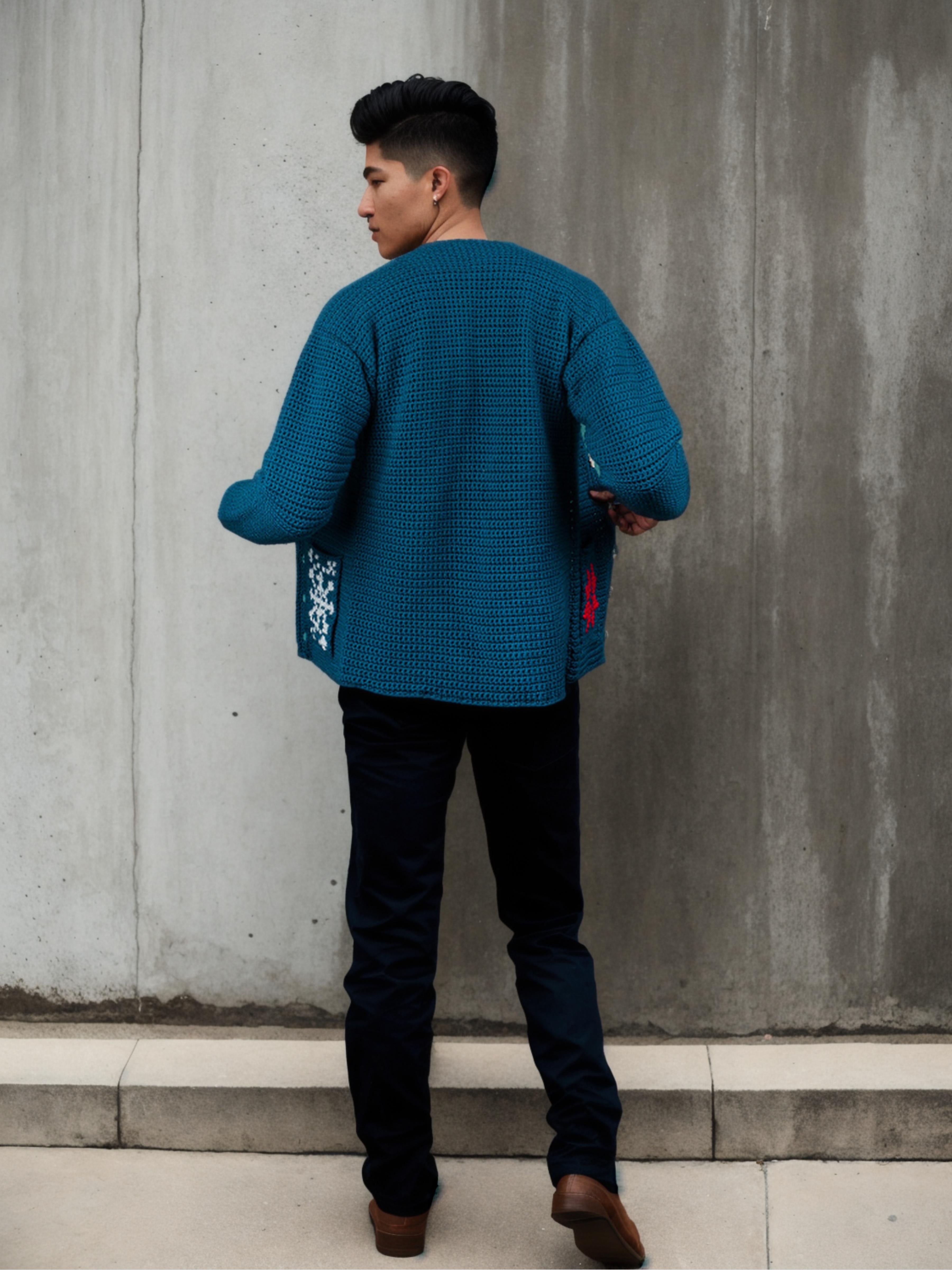 Handmade crochet Aquatic Frost Sweater Cardigan by Mon Crochet