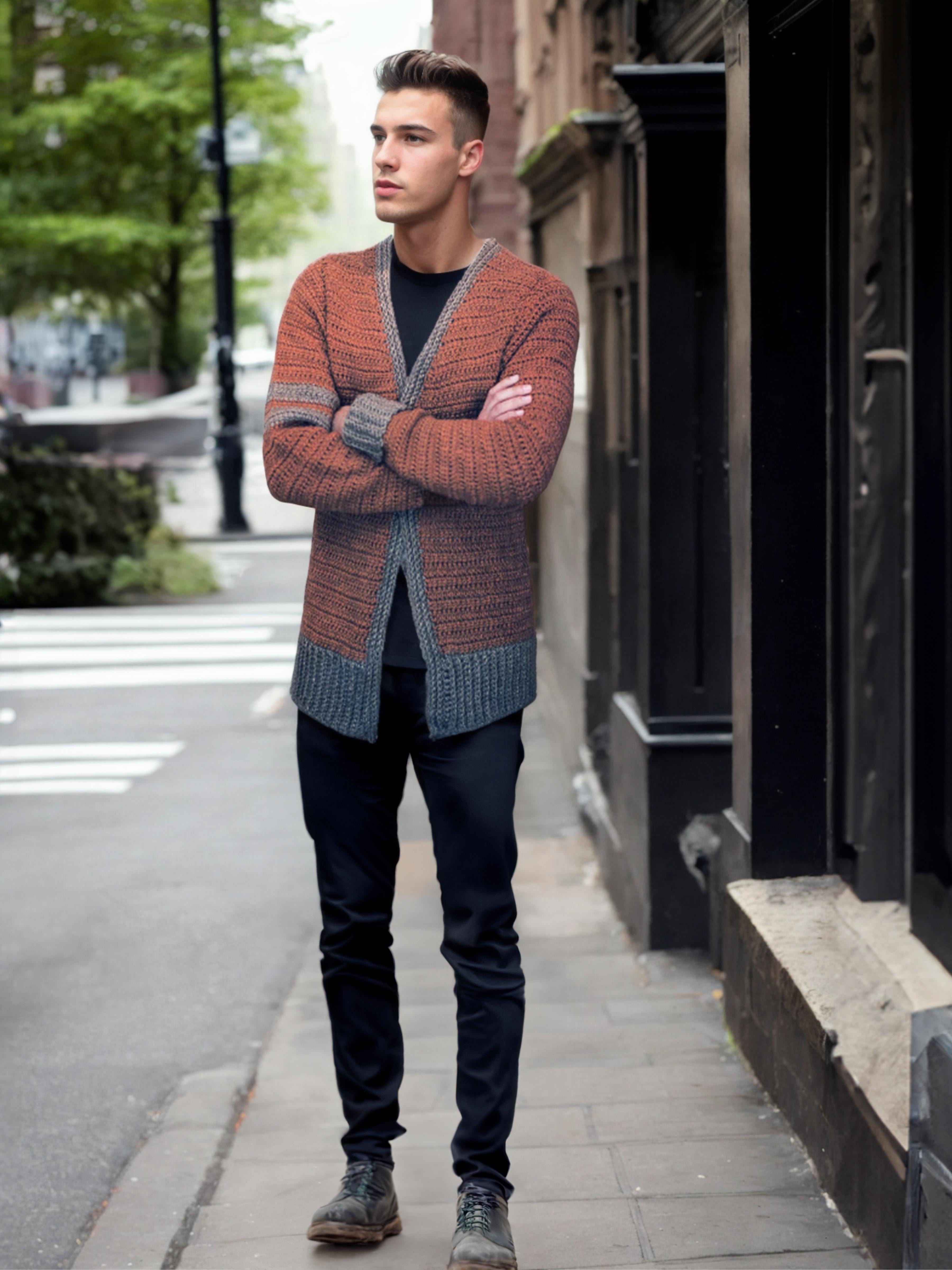 Handmade crochet Rustic Cinnamon Cardigan by Mon Crochet