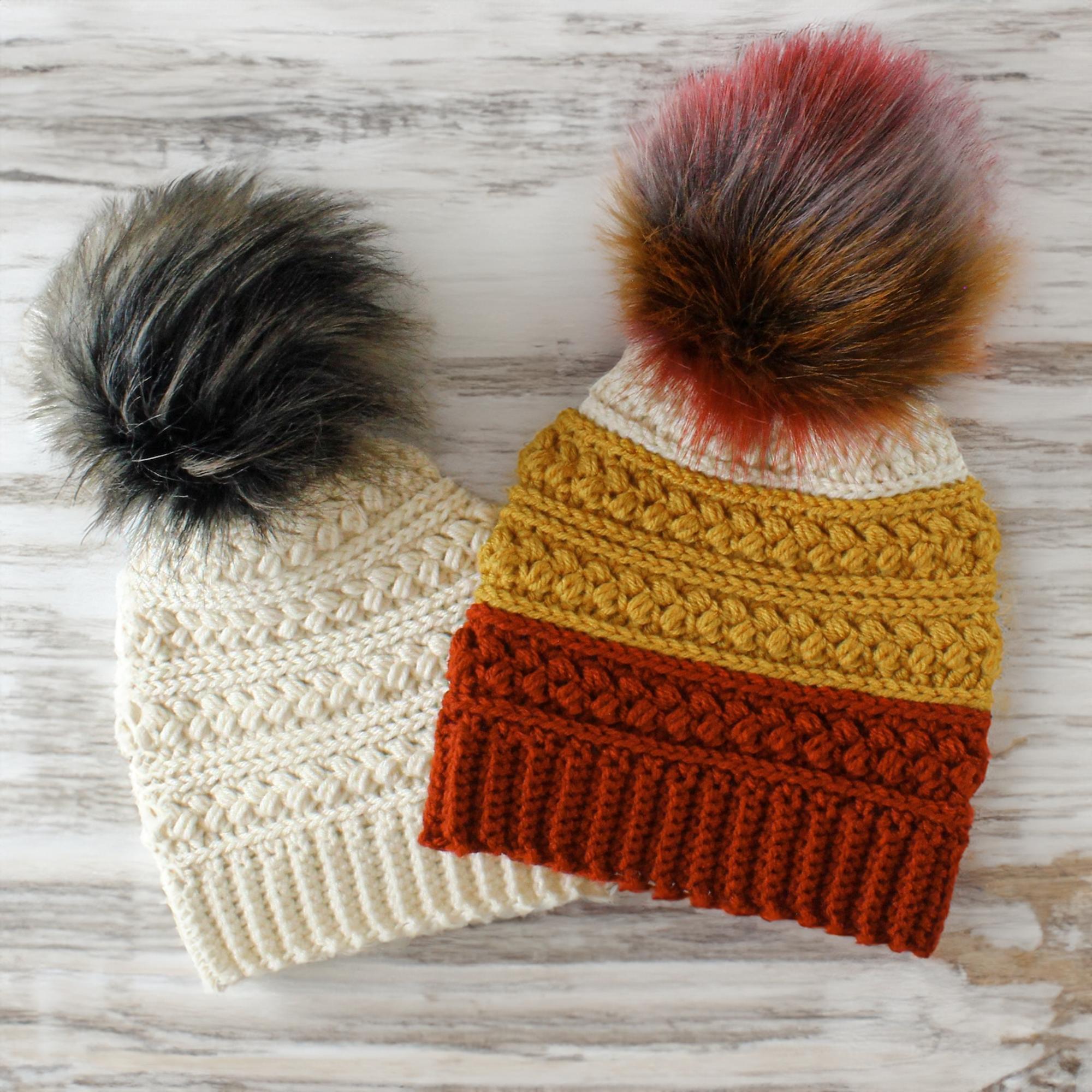 Autumn Puff Pom-Pom Hat