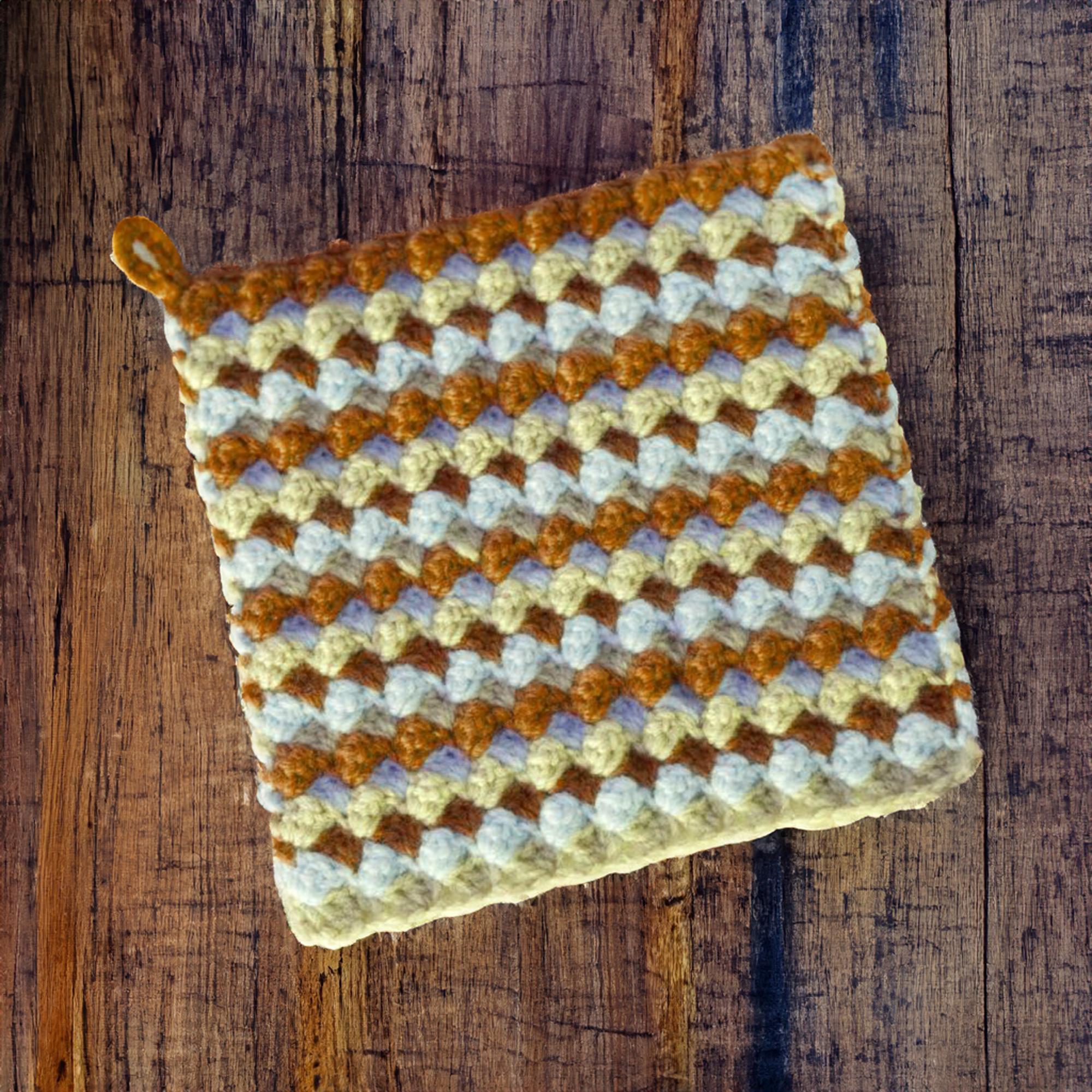 Aqua Puff Stitch Potholders