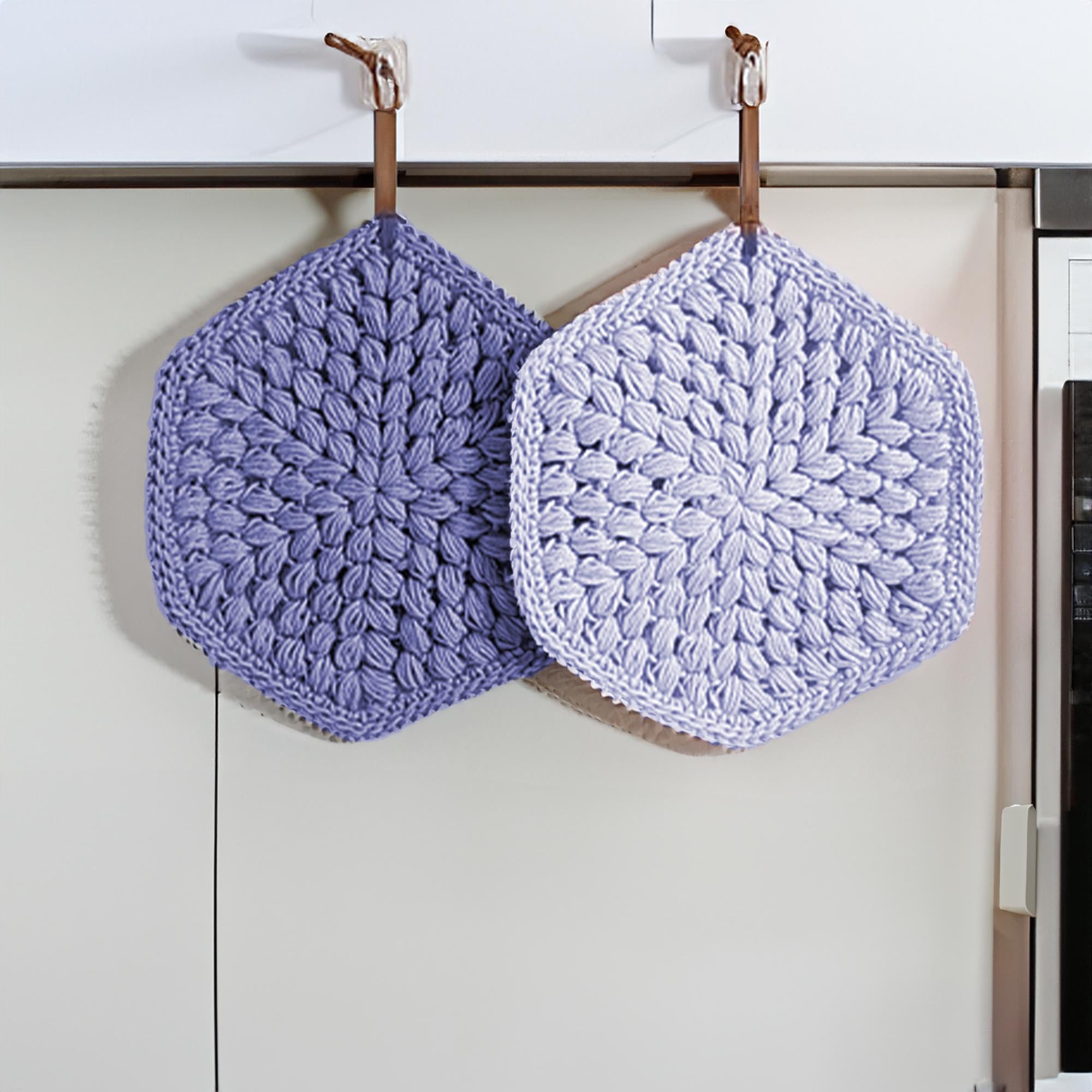 Elegant Puff Stitch Round Potholders