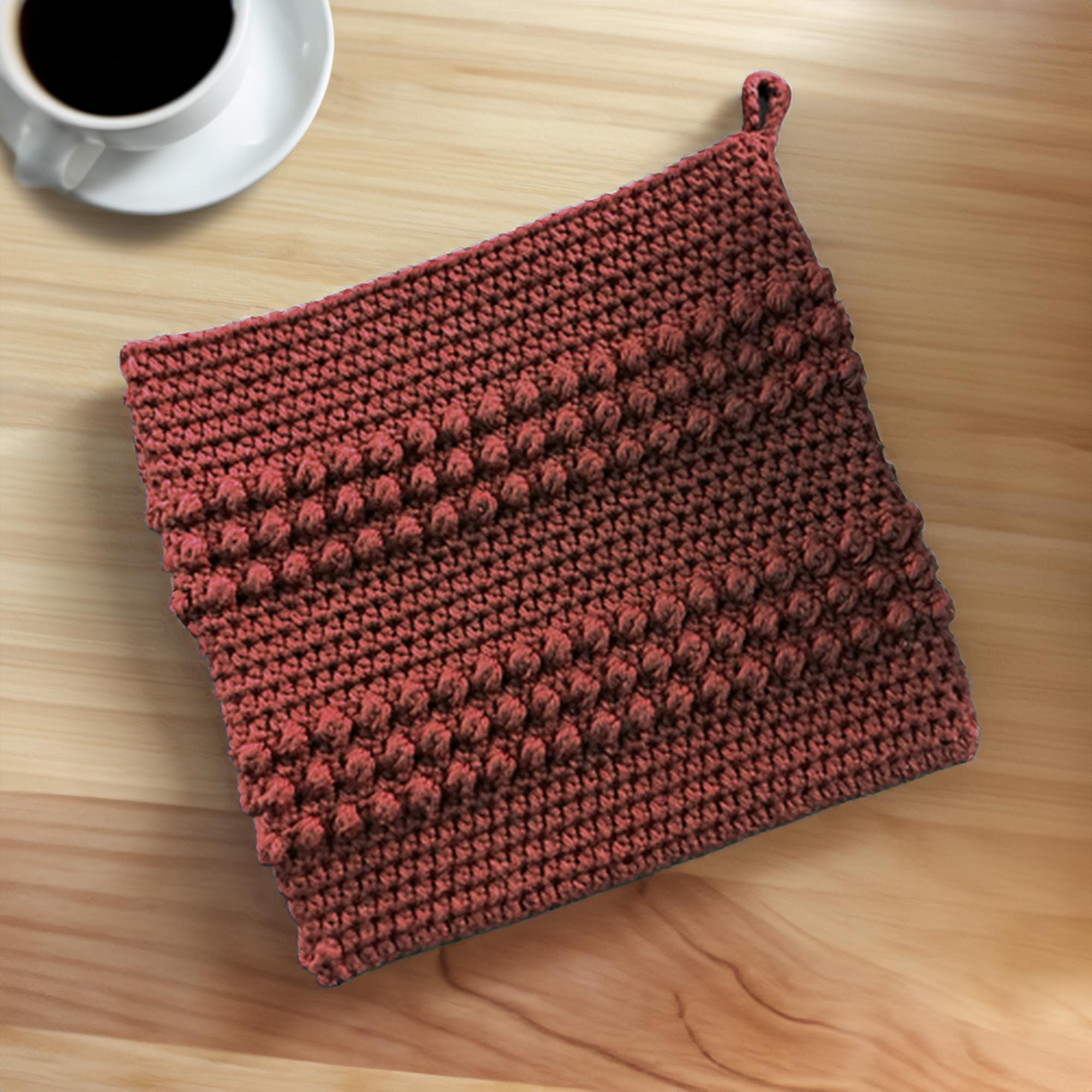 Royal Popcorn Stitch Square Potholders