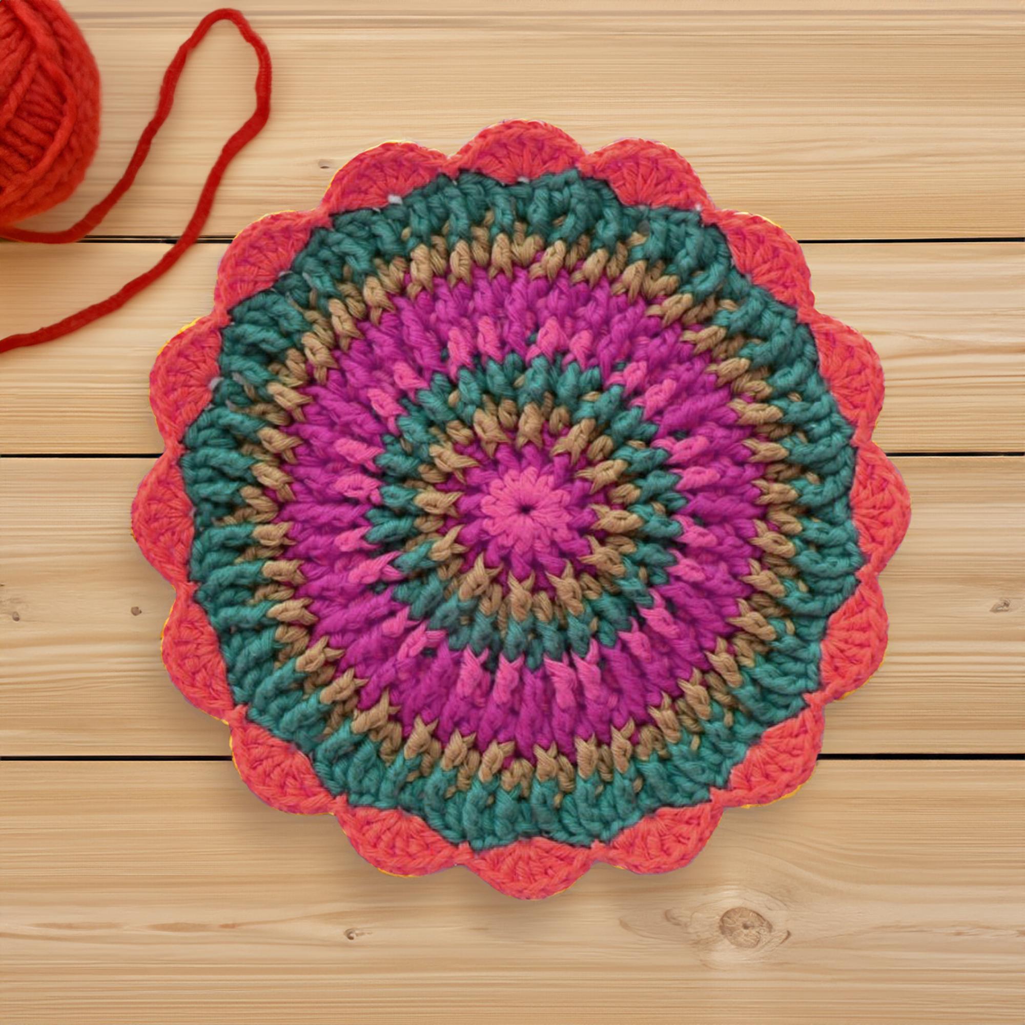 Vibrant Ribbed Stitch Round Potholders