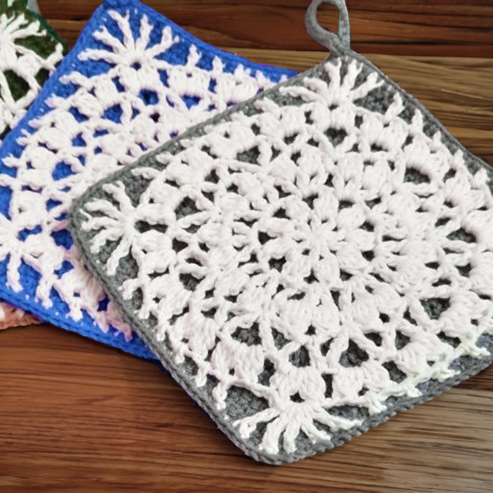 Winter Star Square Potholders