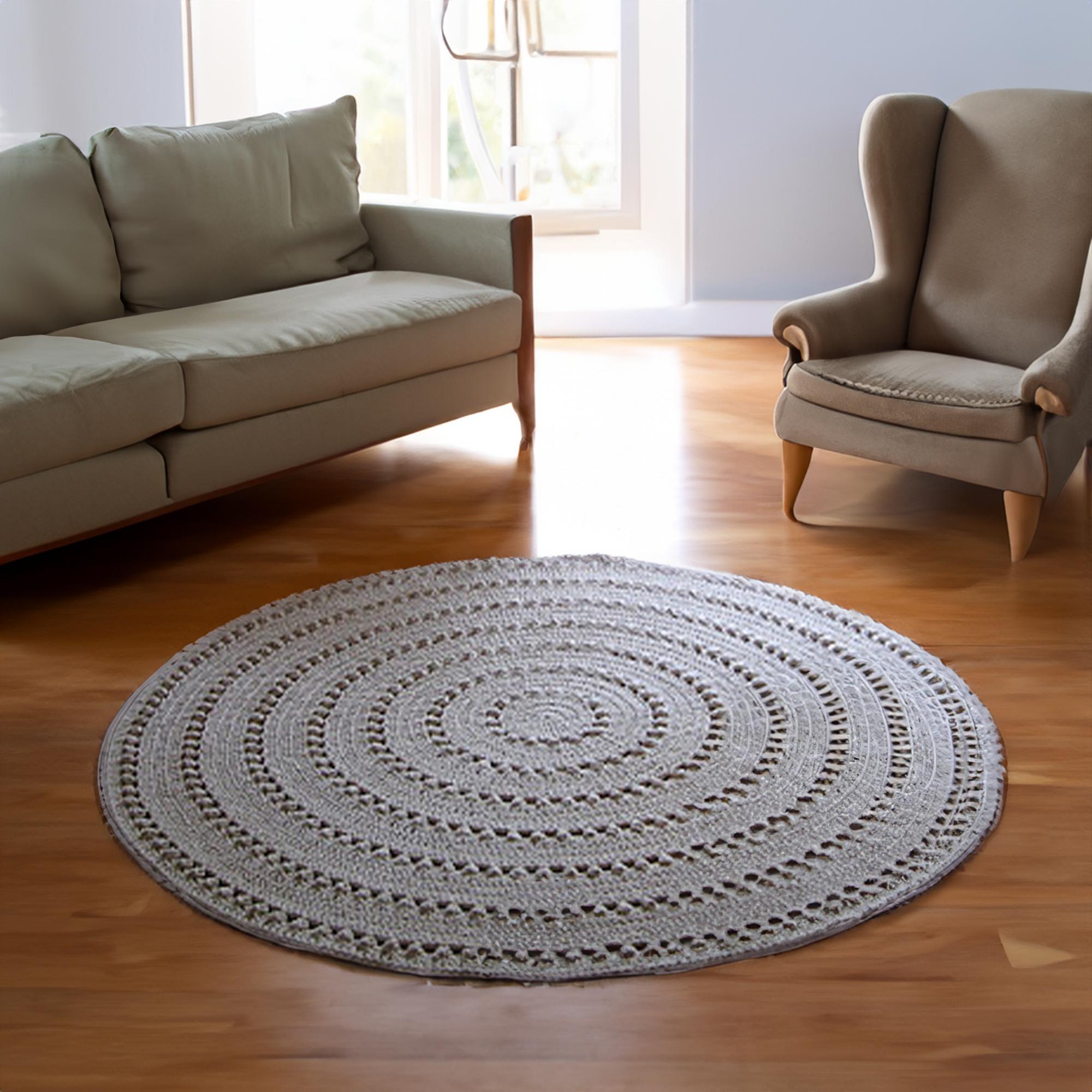 Puffy Lace Round Rug