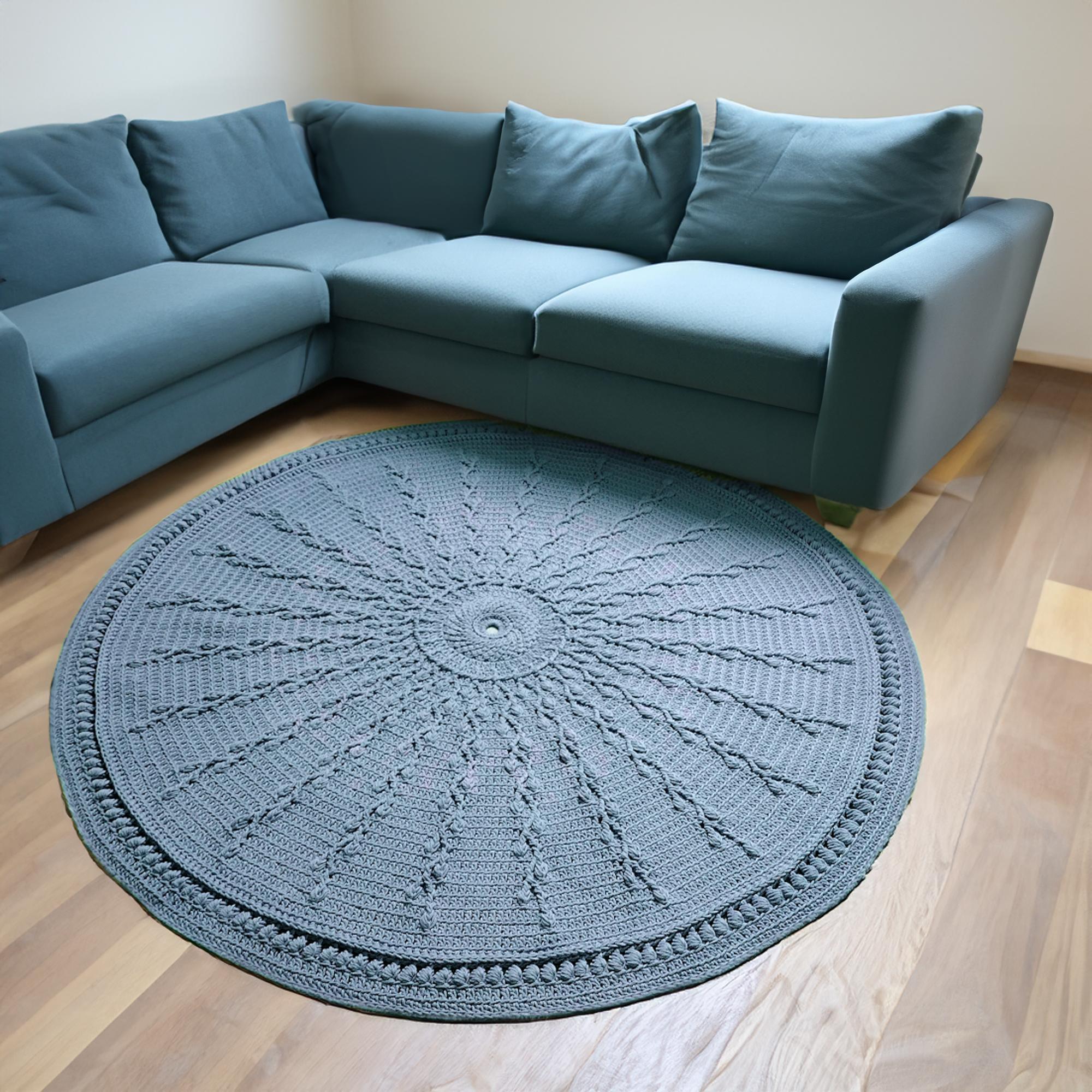Verdant Spiral Round Rug