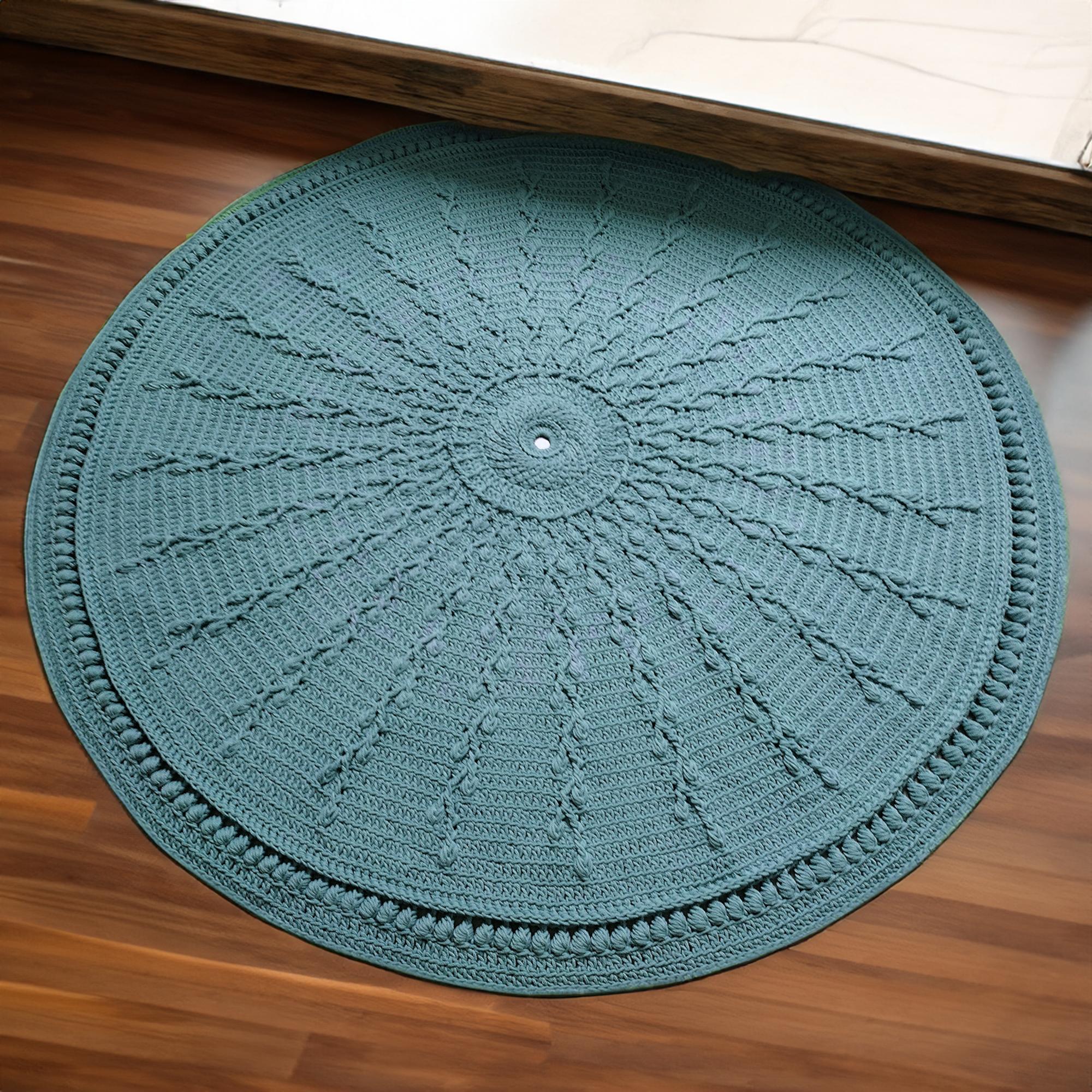 Verdant Spiral Round Rug