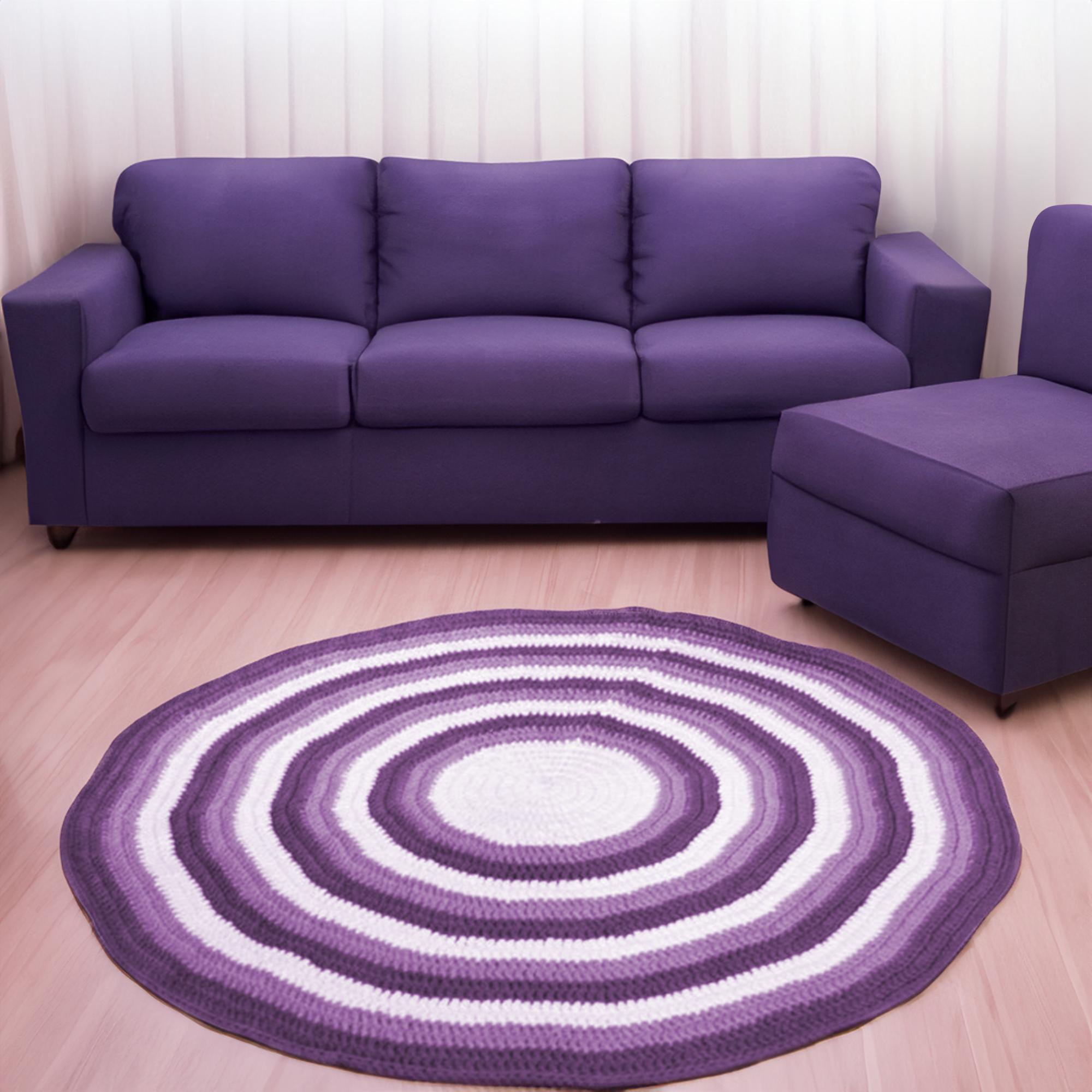 Chic Monochrome Stripe Round Rug