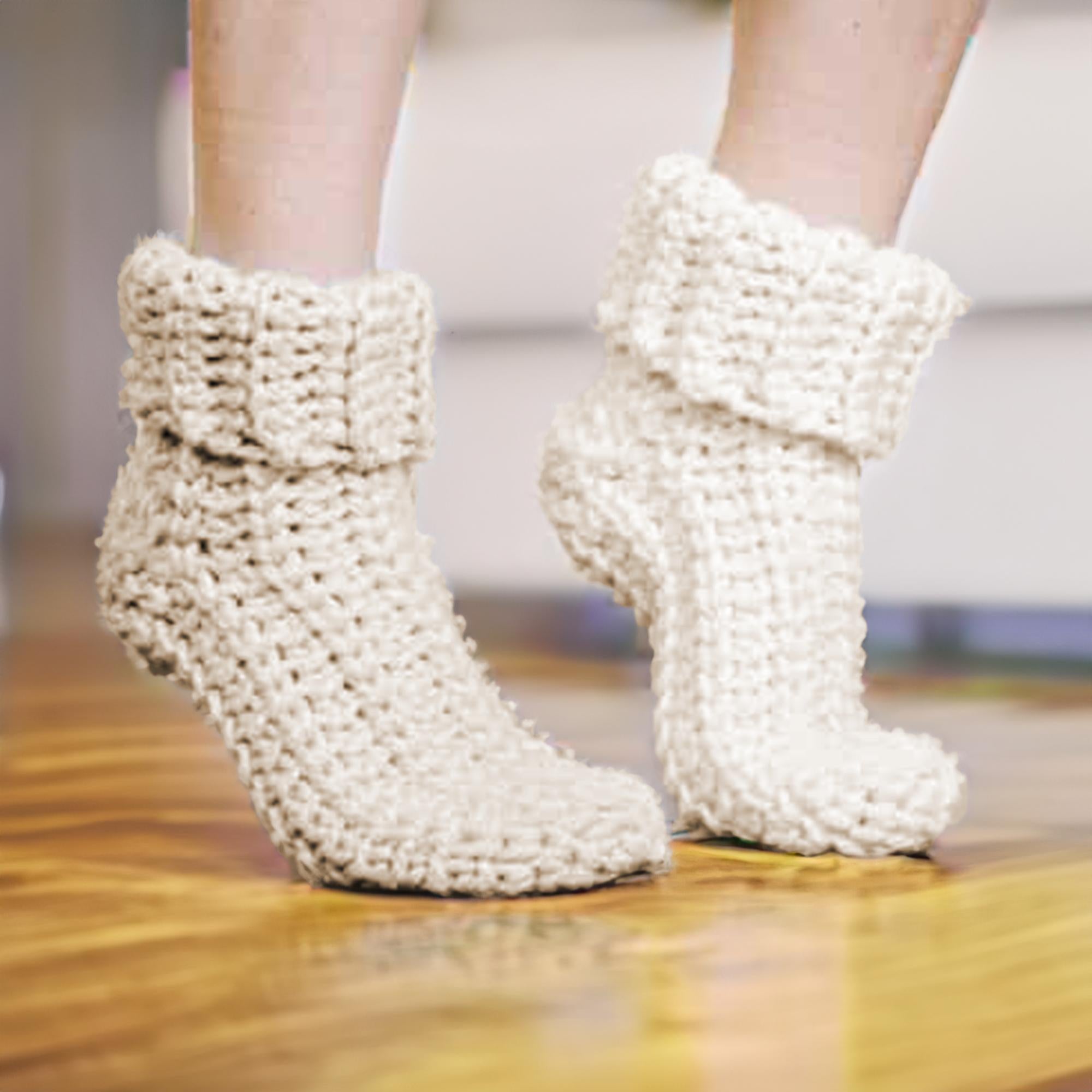 Ivory Clunky Ribbed Socks