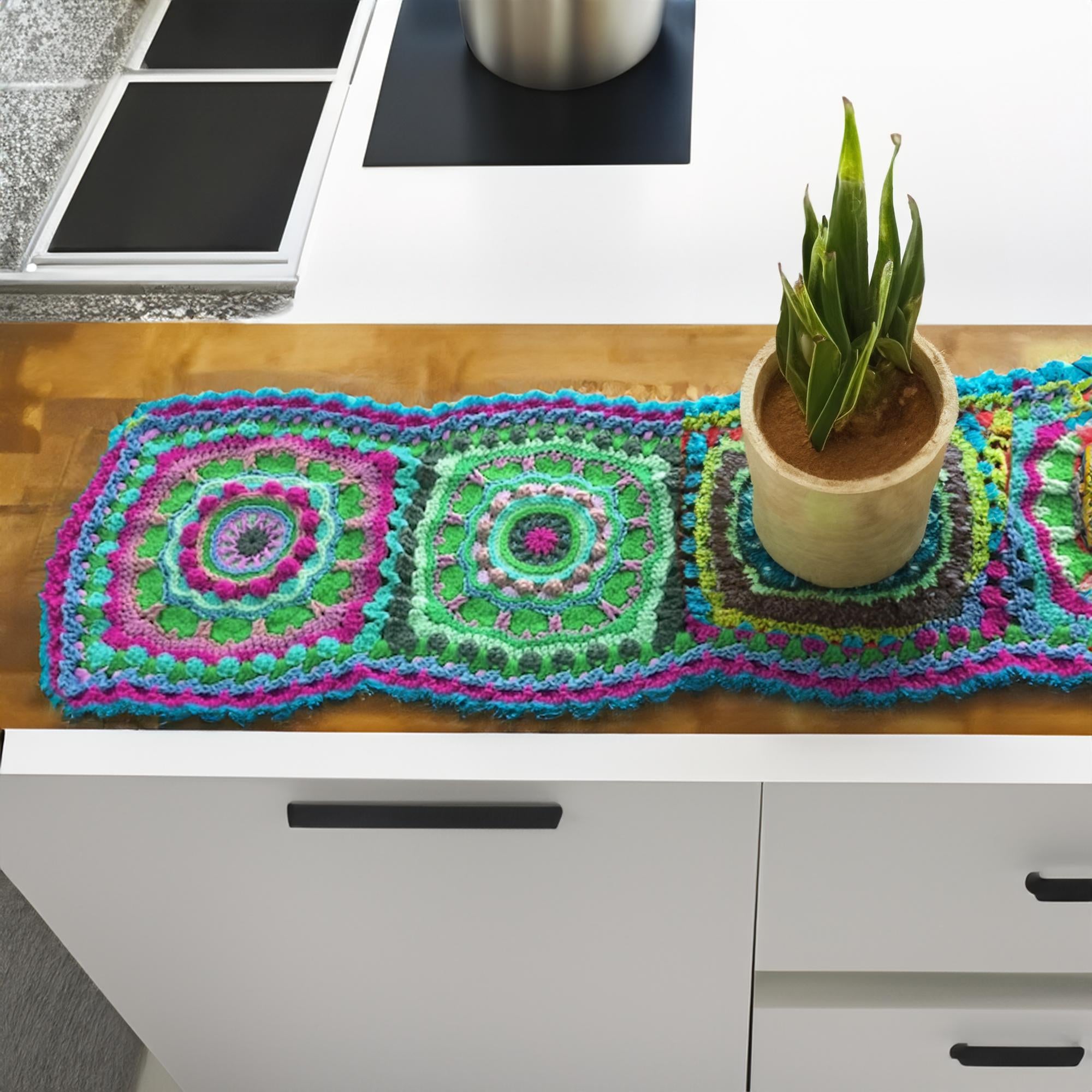 Kaleidoscope Granny Square table Runner